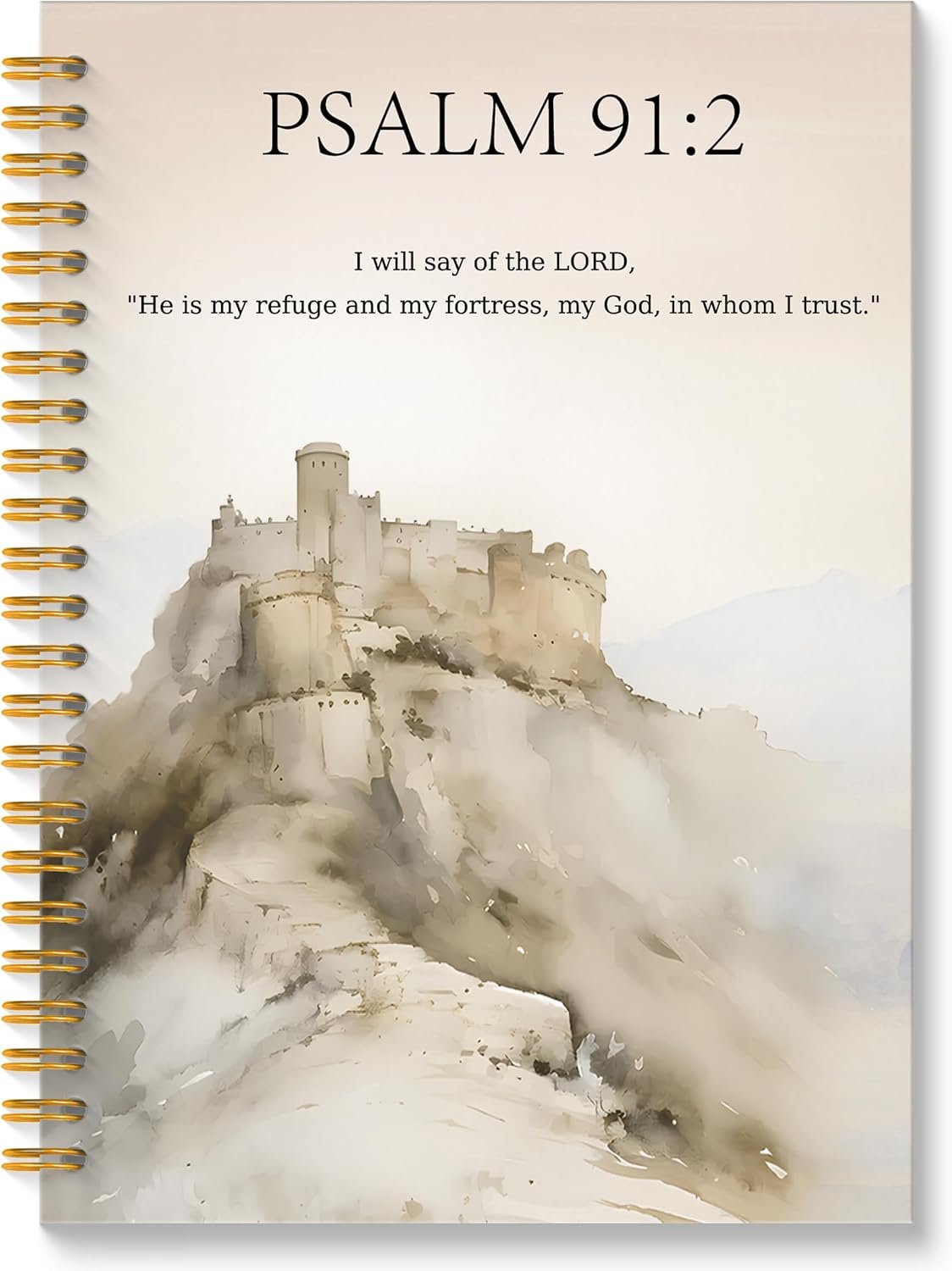 PSALM 91:2 Bible Verse Spiral Notebook, Inspirational Christian Prayer Journals for Women Men, PSALM 91 Gifts, Religious Scripture Journal Notebook, 5.5×8.3 Inch