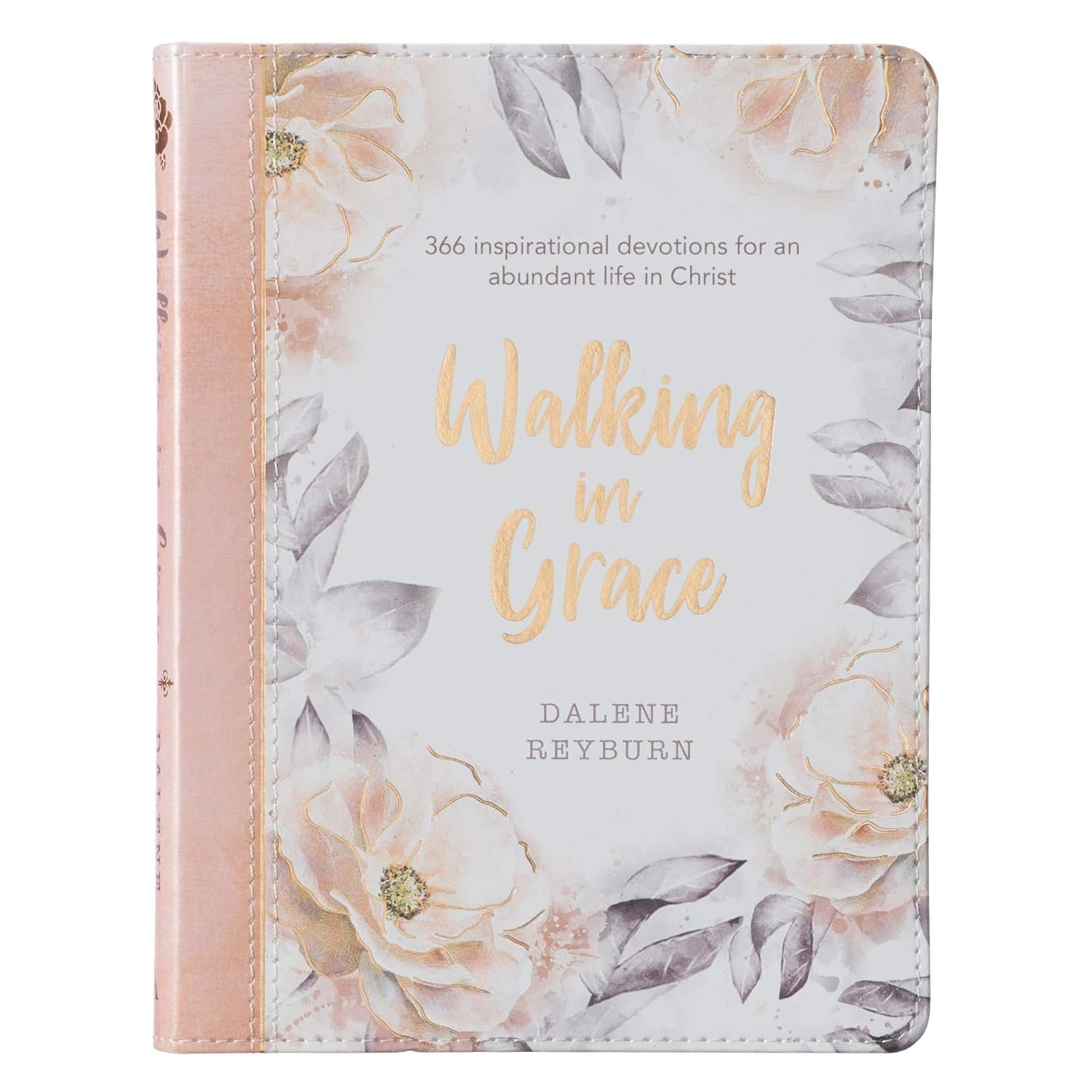 Walking in Grace – 366 Inspirational Devotions for an Abundant Life in Christ – Floral Faux Leather Flexcover Devotional Gift Book for Women