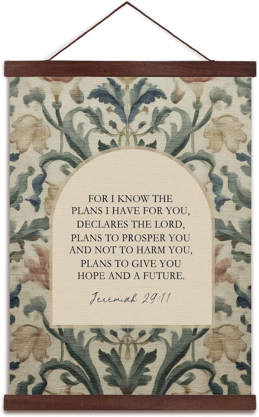 YZSLA Christian Wall Art Decor,Bible Verse Hanging Canvas Decor,Inspirational Bible Verses Wall Art Decorate for Prayer Room Living Room Bedroom Church Office，Scripture Gifts for Women 12×16 inch
