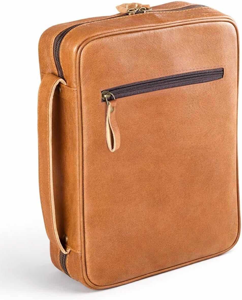 Genuine Leather Bible Covers for Men – Mens Bible Case for Men, Leather Book Cover Bible Bag for Men, Christian Gifts (Small)