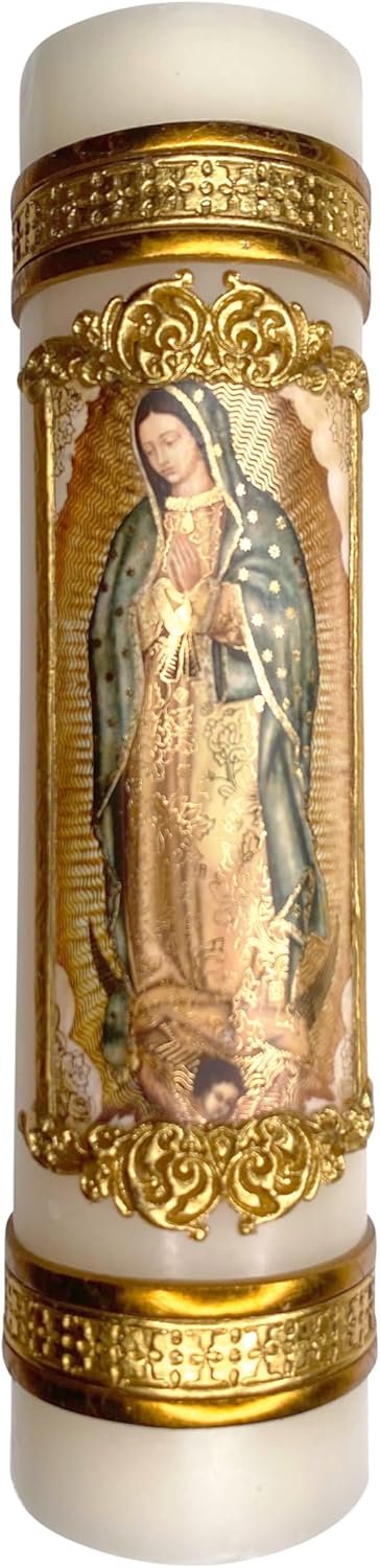 Angelitos de Mexico Virgen de Guadalupe Candle Prayer Our Lady of Guadalupe Guadalupana Cirio Vela Veladora
