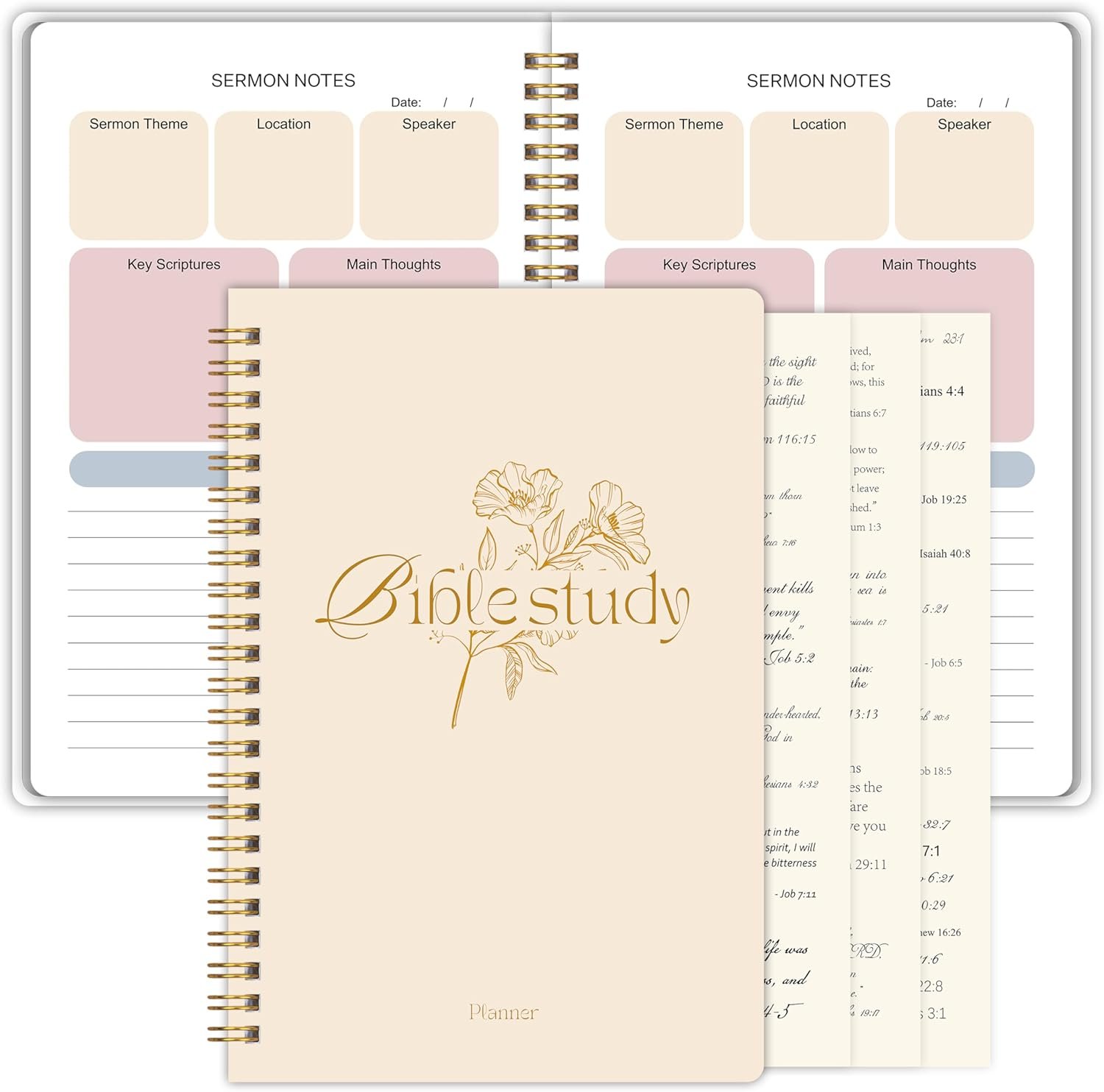 Bible Study Journal – Church Notes Journal – Soap Bible Study Notebook for Women – Bible Notebooks for Note Taking – Based Religious Gifts