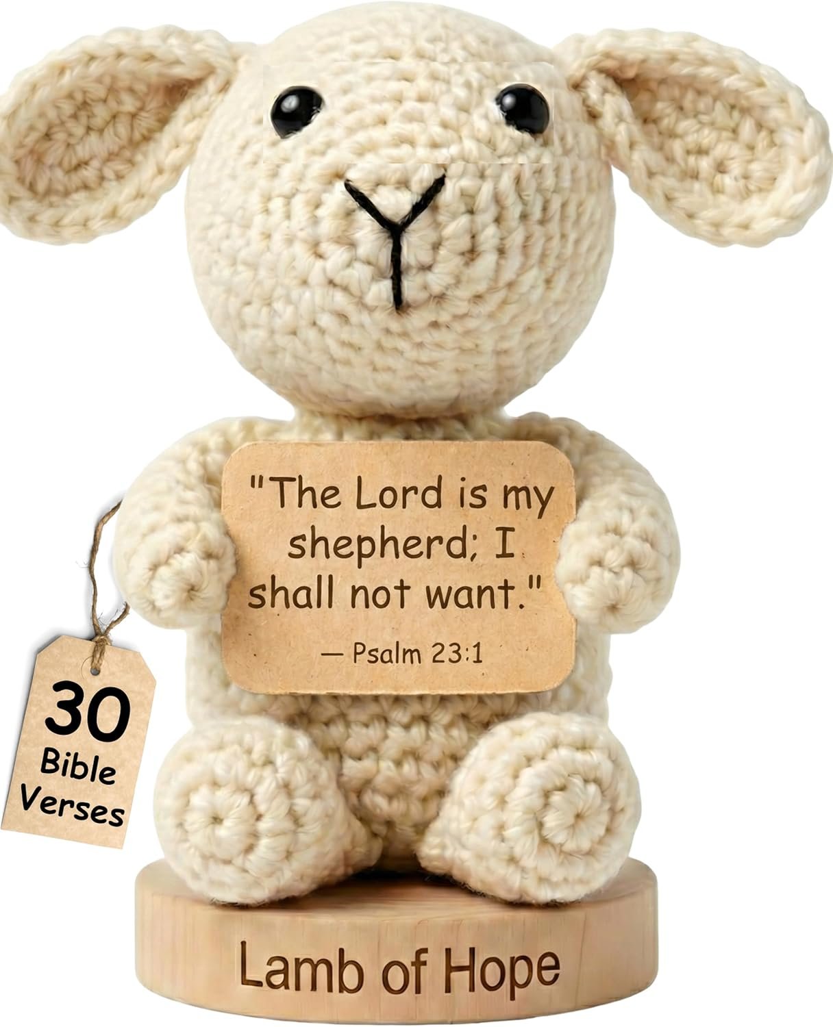 Christian Gifts for Women Men | 30 Empowering Bible Verses Prayer Cards by the Positive Crochet Lamb | Emotional Support Religious Confirmation Catholic Gift for Fathers Day, Birthday, Graduation Gift