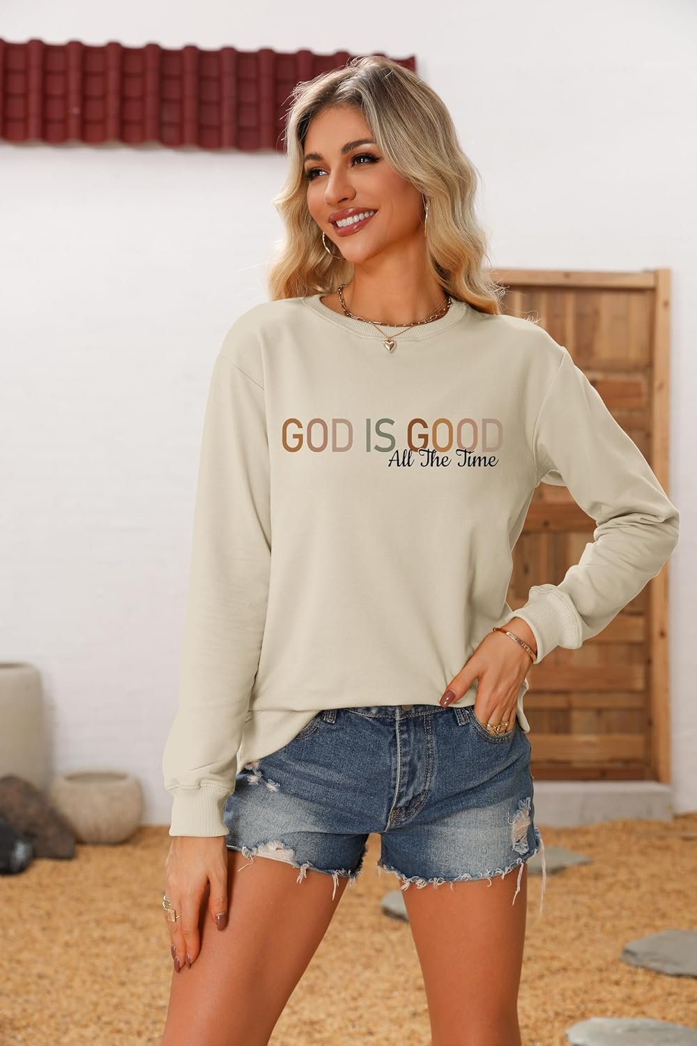 Christian Sweatshirts for Women, Religious Faith Crewneck Long Sleeve Shirts Ladies Tops Pullover Graphic Sweaters