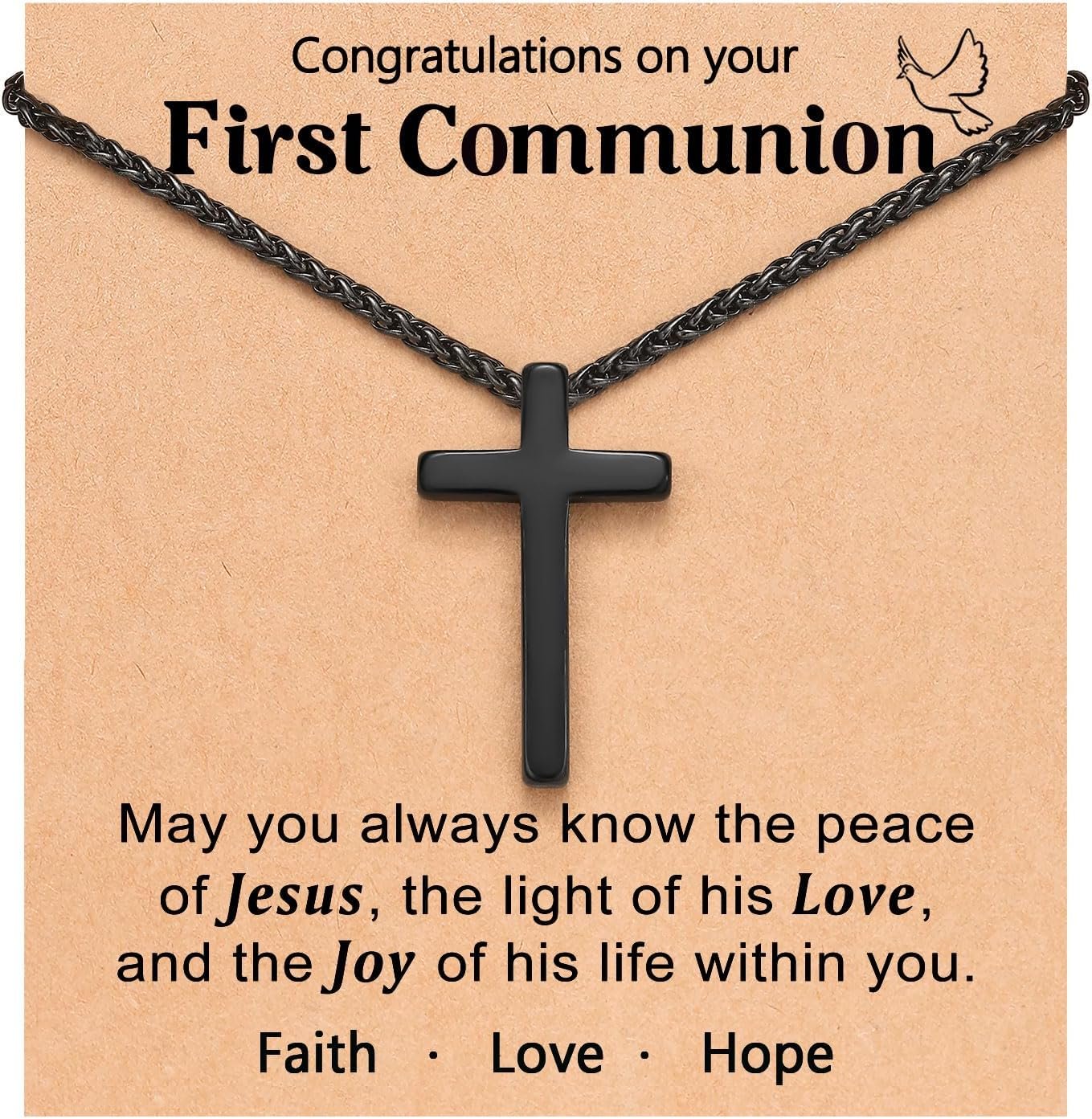PINKDODO Cross Necklace for Men Boys, Valentines Birthday Christmas Gifts for Son Grandson Nephew Brother Boyfriend Mens
