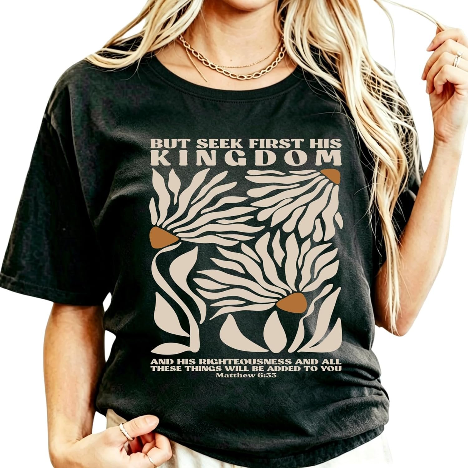 Christian Shirts for Women Vintage Bible Verse Boho Wildflowers Shirts Floral Graphic Jesus Tees