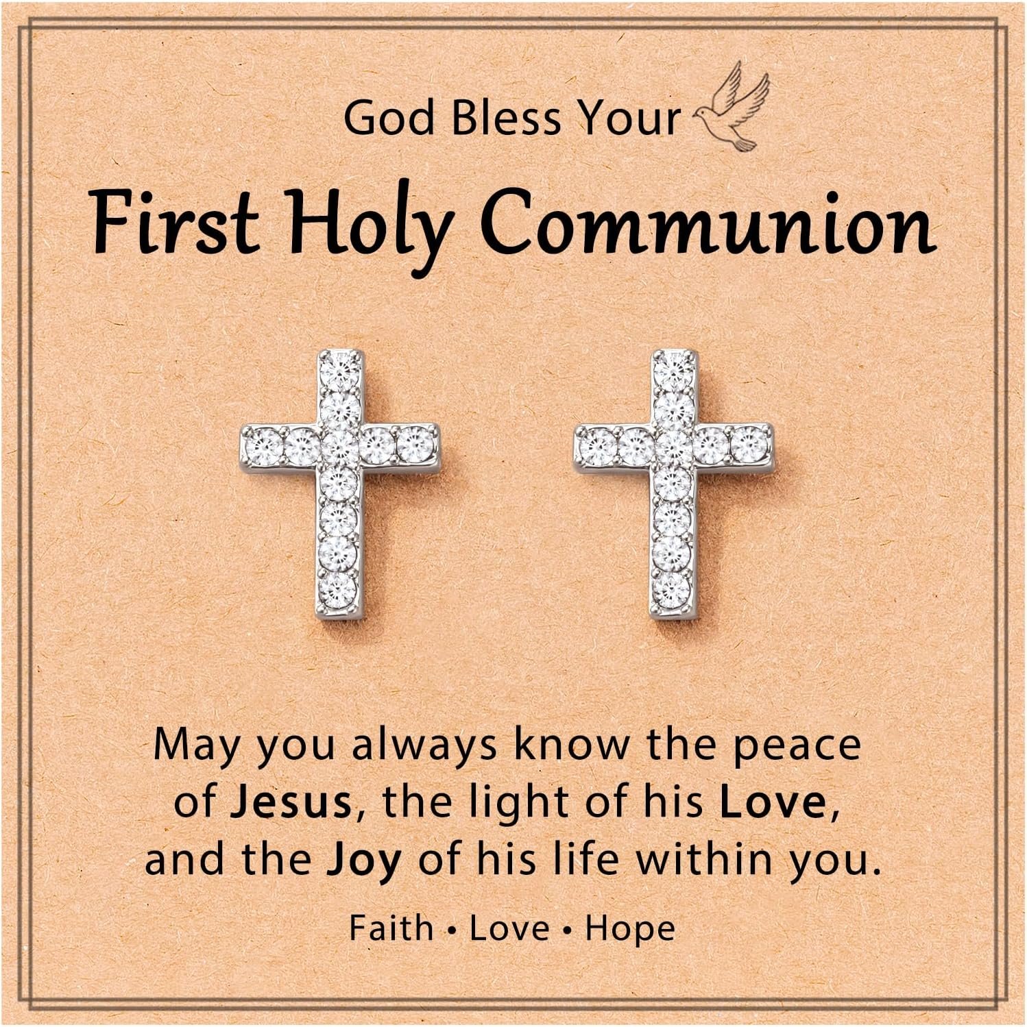 Cross Earrings Communion Confirmation Gifts for Girls Christian Jewerly Gifts for Women Girls