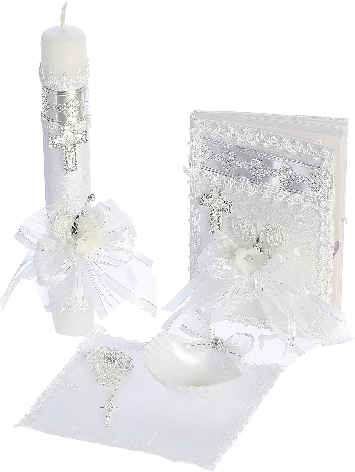 Baby Catholic Baptism Candle Set for Boys Baptismal Candles for Baptism for Girls Kit Favors Bible Greek Christening bela
