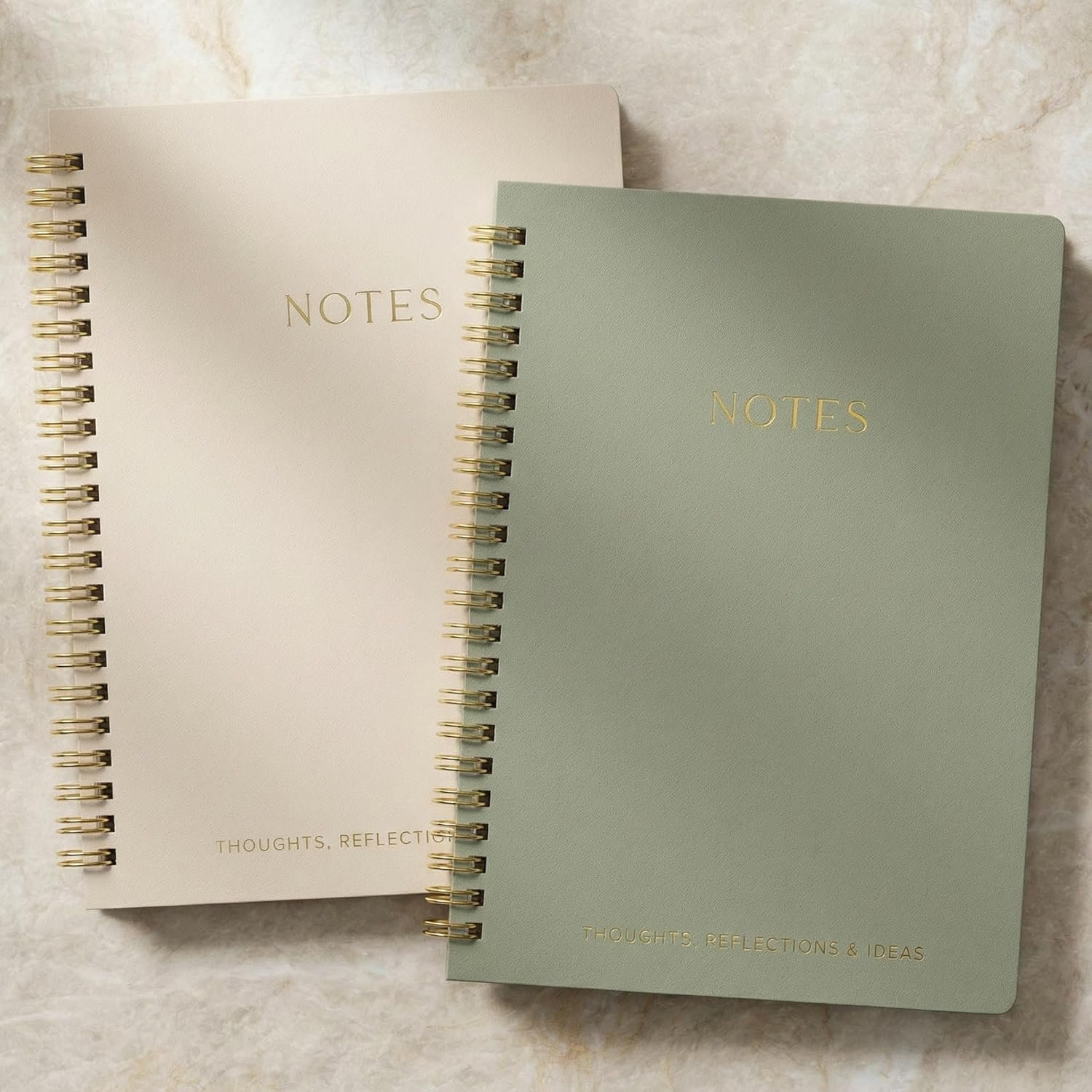 Aesthetic Spiral Notebook Set of 2 For Women and Men – Cute College Ruled 8×6 Bible Study Journal/Notebook with Pockets And Lined Pages – Perfect A5 Supplies to Stay Organized at Work or School