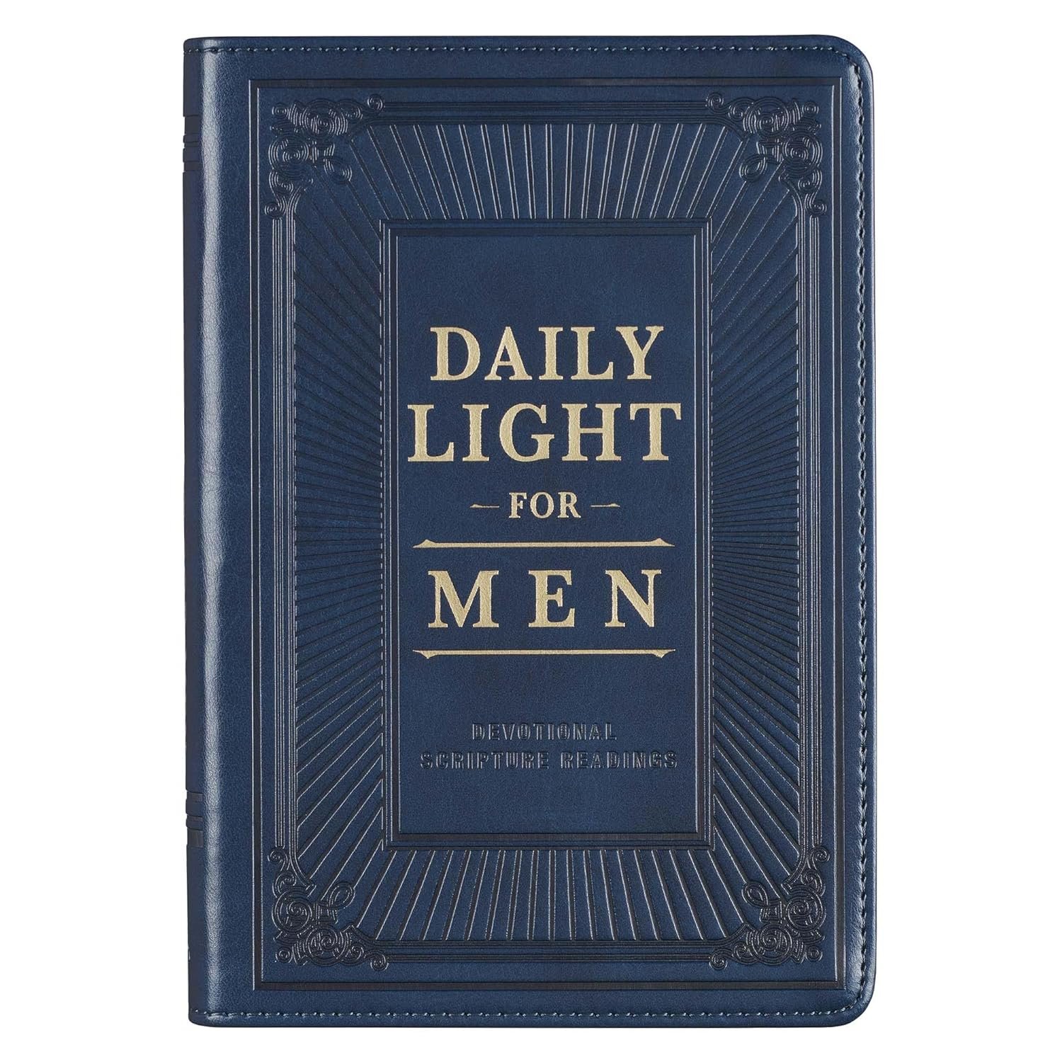 Daily Light For Men Classic Collection of Devotional Scripture Readings from ESV Bible – Navy Faux Leather Flexcover Gift Book for Men w/Ribbon Marker, Gilt-edge Pages