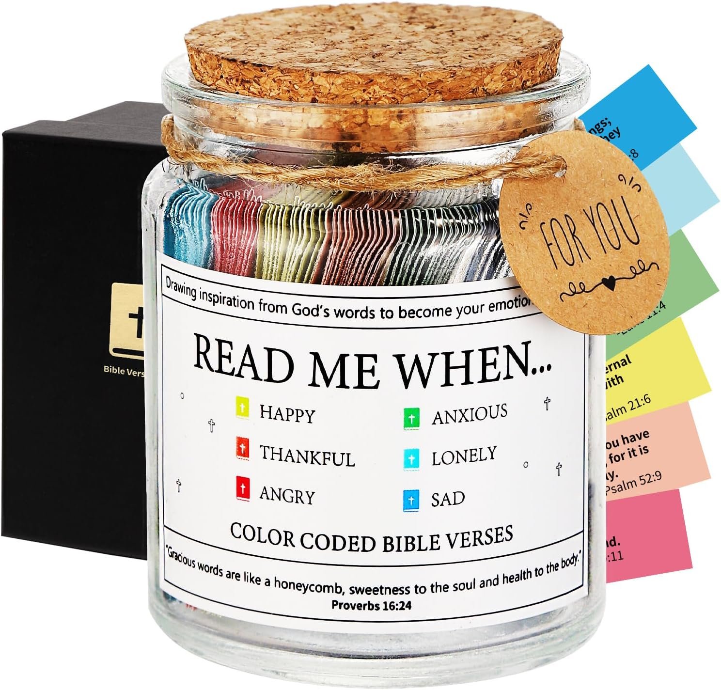 Bible Verse Jar,Scripture Prayer Cards Holy Read Me When Bible Verses Jar,Religious Communion Confirmation Baptisms Christian Gifts for Women Men Teen Girls,Birthday Mothers Day Gifts for Mom Wife