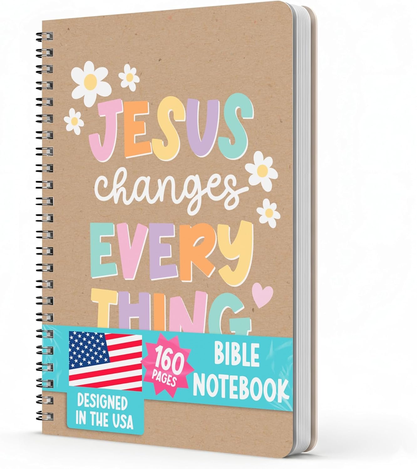 Hadley Designs Christian Journals for Women – Bible Notebook for Note Taking, Church Notes Notebook for Bible Notes, Prayer Journal for Woman, Christian Notebooks for Women, Faith Based Easter Gifts
