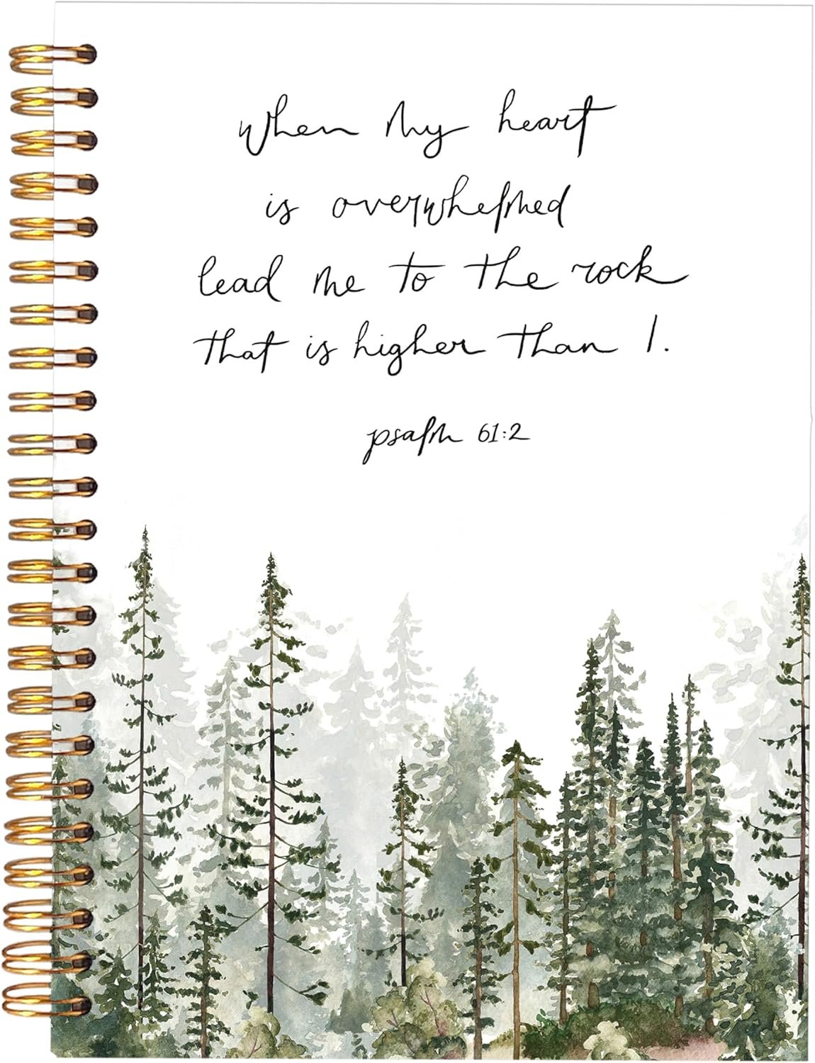 KAOWT Christian Notebook Journal, Prayer Journal for Women, Lead Me To the Rock That is Higher Than I Bible Notebooks for Note Taking, Watercolor Mountain Hardcover Spiral Notebook 5.5×8.3