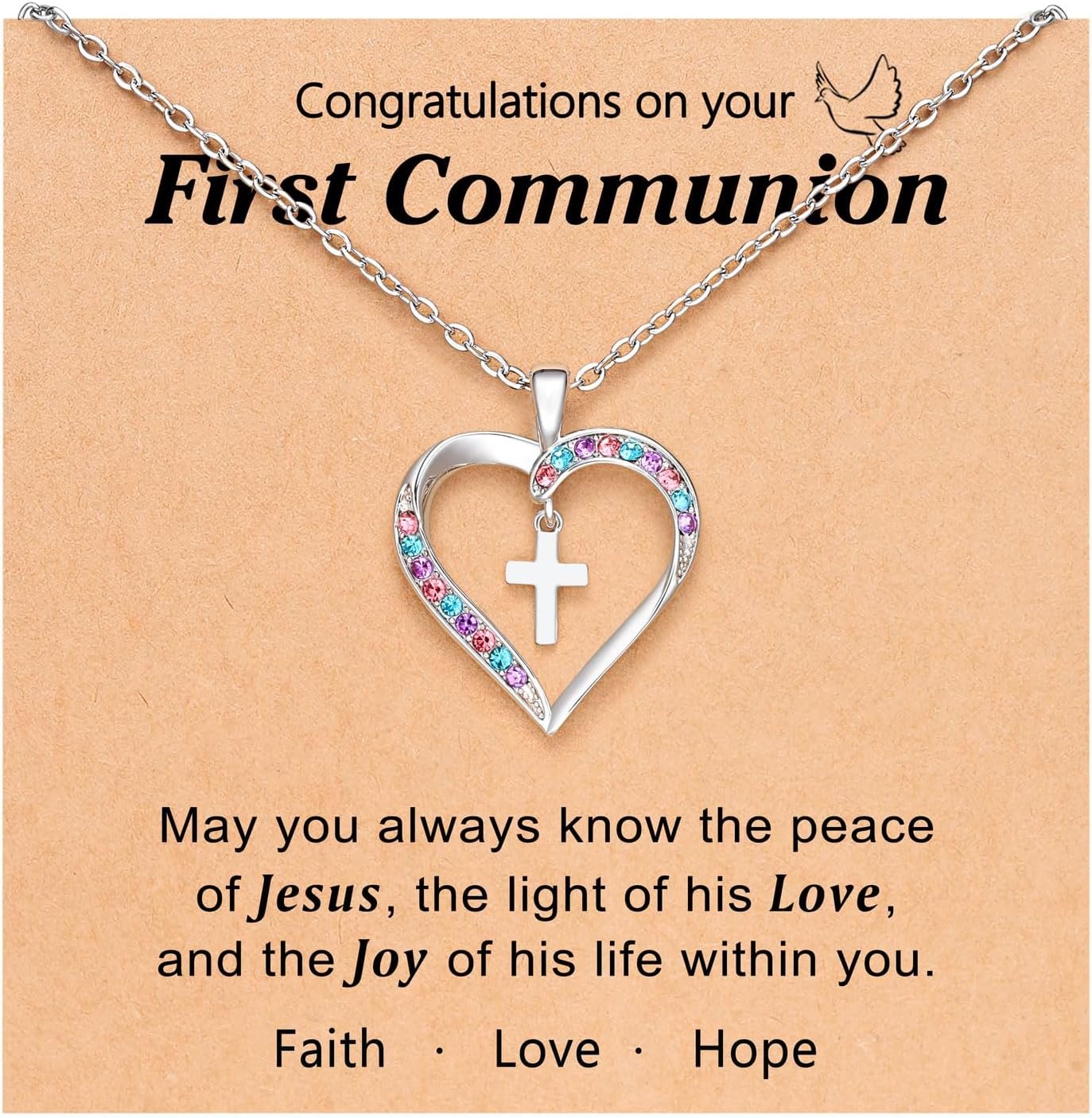 UPROMI Cross Necklace for Girls Back to School Gifts for Girls Baptism First Communion Confirmation Graduation Gifts