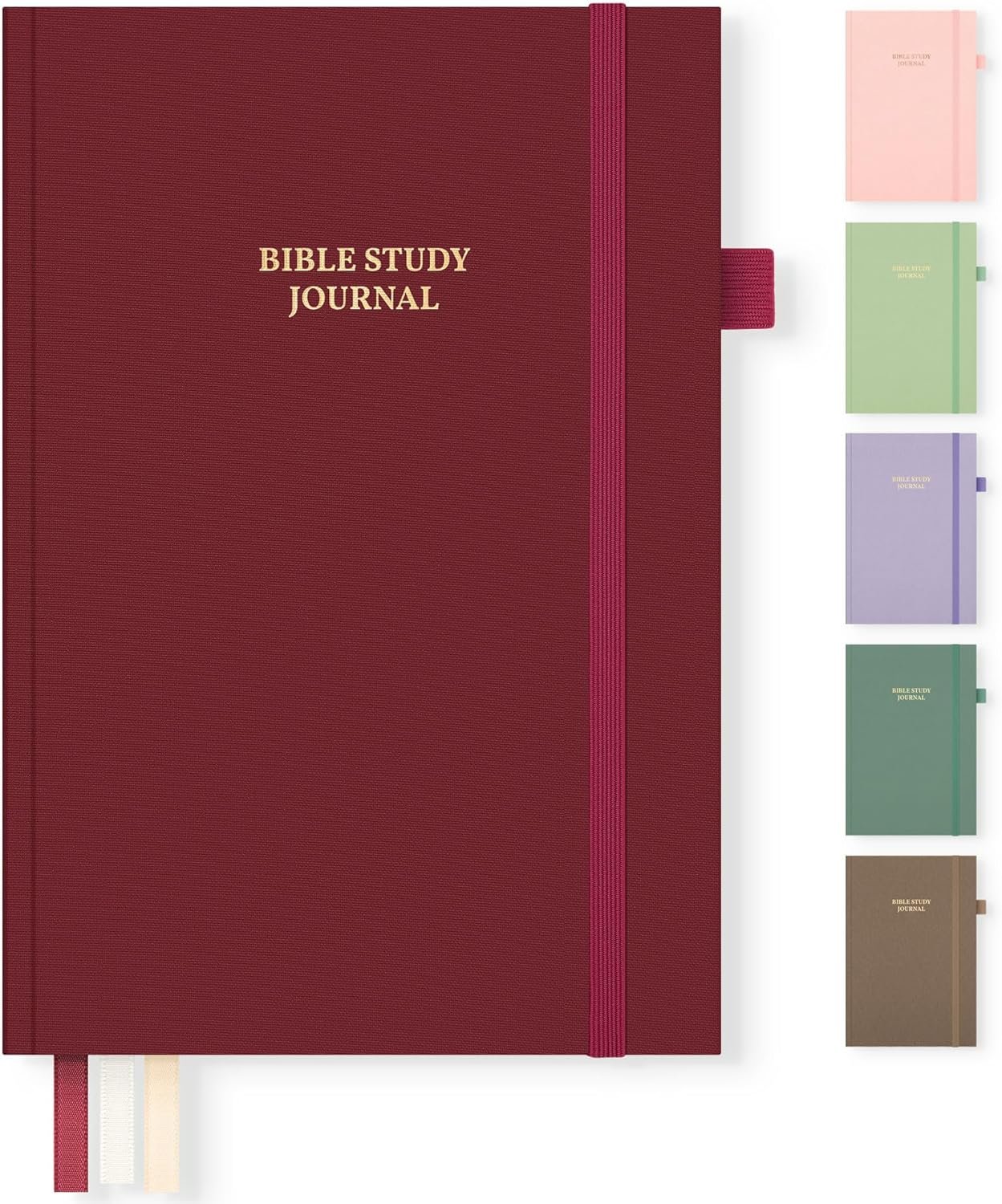 Bible Study Journal for Women & Men, Church Notes Prayer Journal Bible Notebook for Note Taking, Bible Study Guide/Supplies/Gifts/Accessories (Burgundy, A5 (5.8″ x 8.3″))