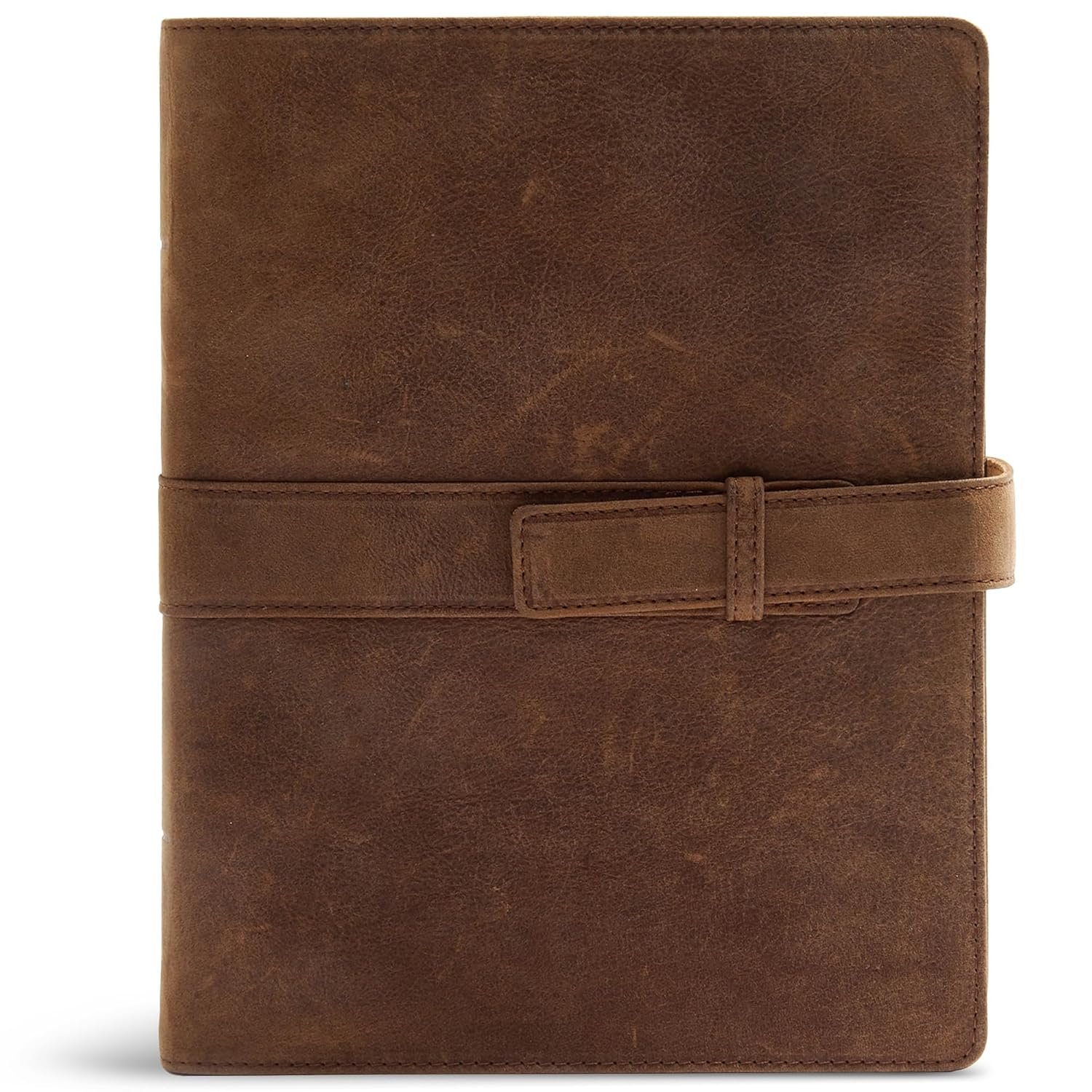 CSB Legacy Notetaking Bible, Tan Genuine Leather with Strap, Black Letter, Wide Margins, Journaling Space, Single-Column, Reading Plan, Family Records, Easy-to-Read Bible Serif Type