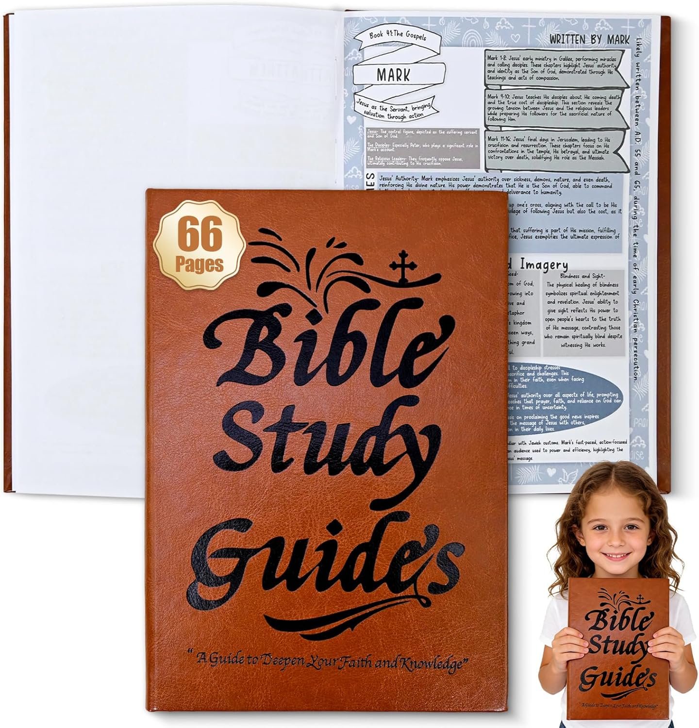 66-Page Bible Study Guides and Devotional Journal with Daily Scripture Quotes, Prayer Prompts, Cross-References, and Reflection Guides – A Comprehensive Year-Long Plan and Christian Gift