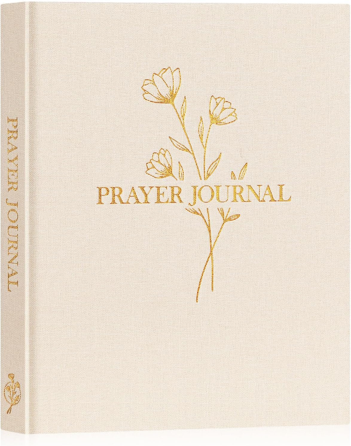 Lanpn Bible Prayer Journal for Women Men, 68 Weeks Linen Bible Study Journal Christian Prayer Notebook Planner with Scripture Verse, Devotional Journal Religious Christian Faith Gifts Women, Beige