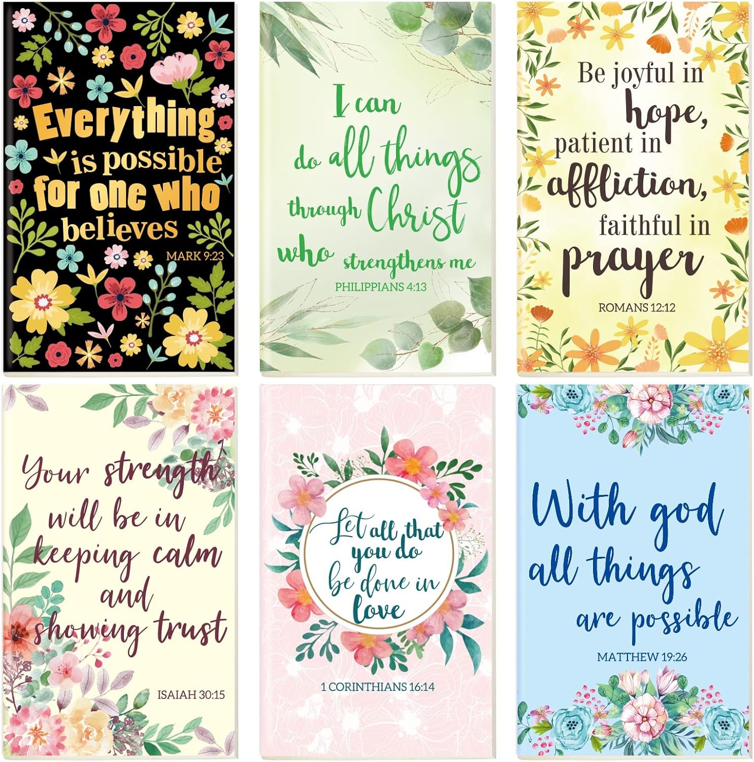Fancy Land Prayer Journals for Women Christian Journal Notebooks Inspirational Scripture Notepads for Holiday Sunday School Woman Favors 6Pcs