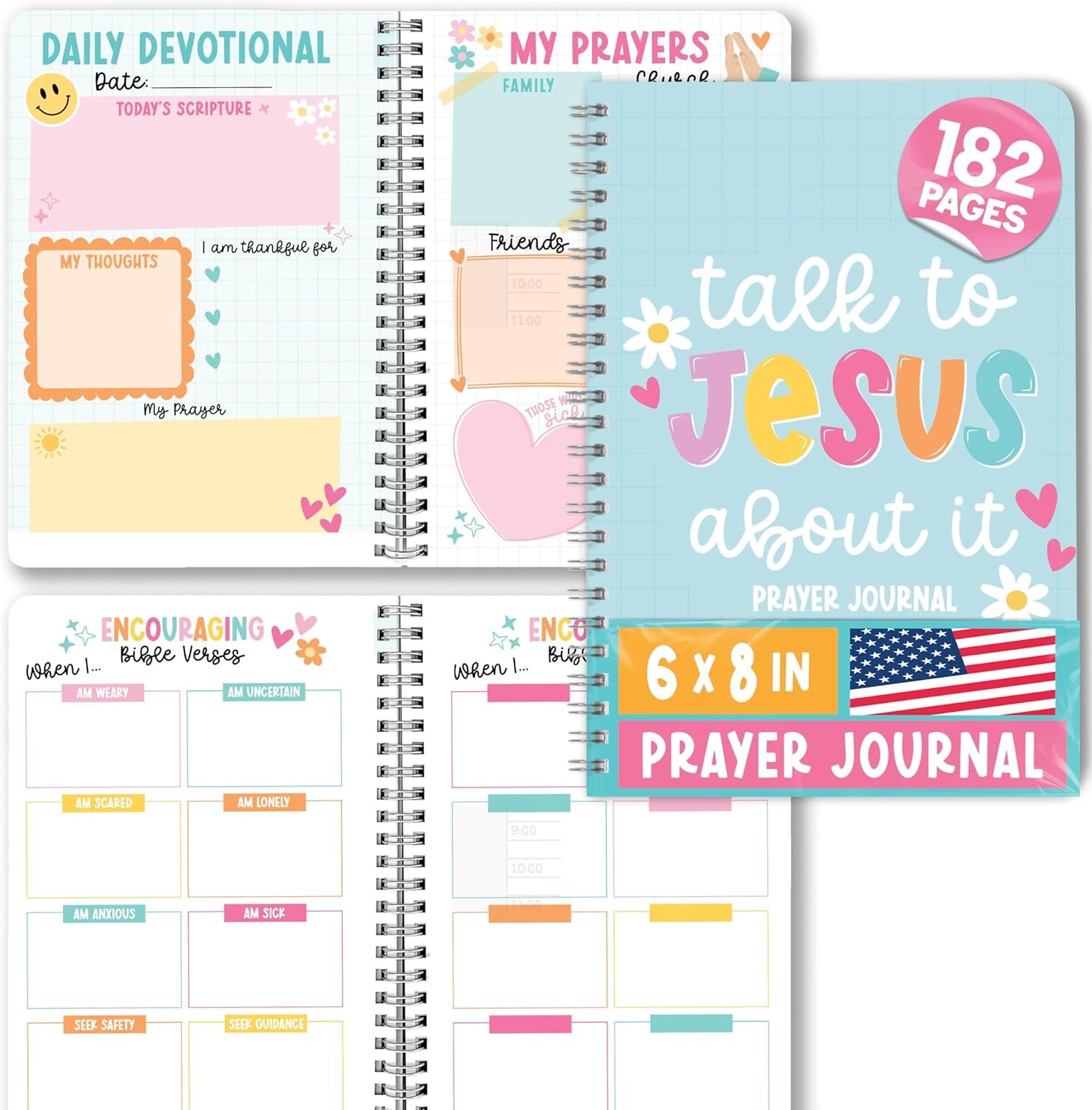 Hadley Designs Guided Prayer Journal for Woman – Daily Prayer Journal Notebook, Praying Journals for Women, Devotional Notebook, Christian Journals for Women, Christian Mothers Day Gift Ideas