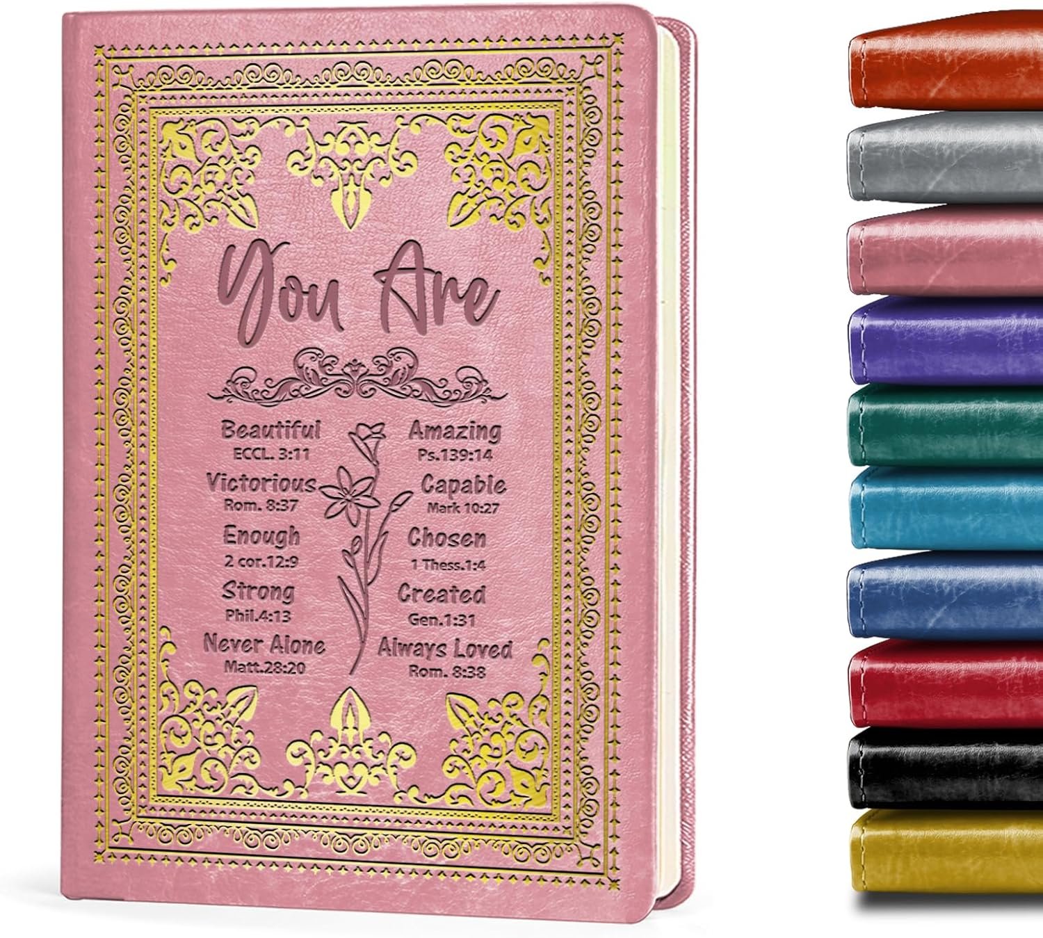 JOHSBYD Religious Journal for Women, Christian Inspirational Notebook with Faith Quotes, Graduation & Baptism Gift for Women, Girls, Daughter, Niece, Friend (You Beautiful Pink)