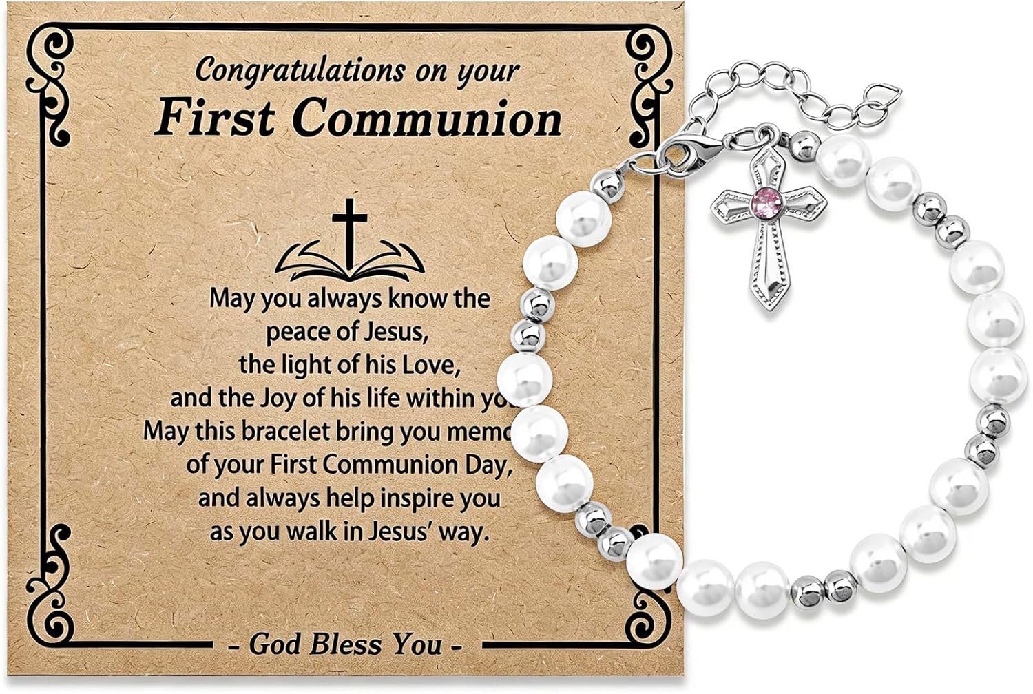 First Communion Gifts For Girls 1st Holy Communion Gift For Girls Cross Bracelet For Girl Catholic Bracelets Baptism Gift For Women First Mothers Day Birthday Friendship Gifts