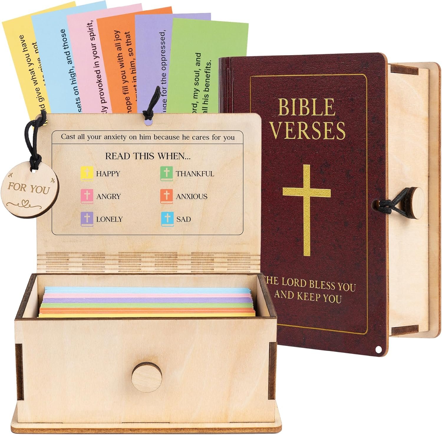 150 Pcs Christian Bible Verses Box, Easter Gifts for Catholic Men Women, Read This When Bible Verses Jar For Daily Encouragement, Catholic, Bible Gifts for Women, Easter Stocking Stuffer for Kids