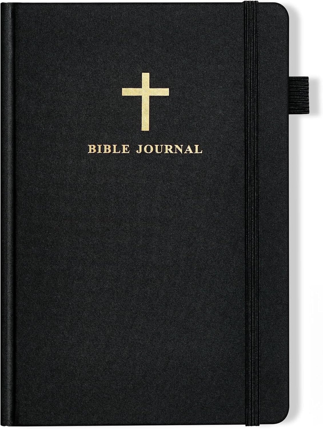 JUBTIC Prayer Journal for Men, Sermon/Scripture/Bible Notebooks for Note Taking, 4 Months Bible Verse Mapping Journal, Christian Gifts for Men-(5.6 * 8.5″) Black