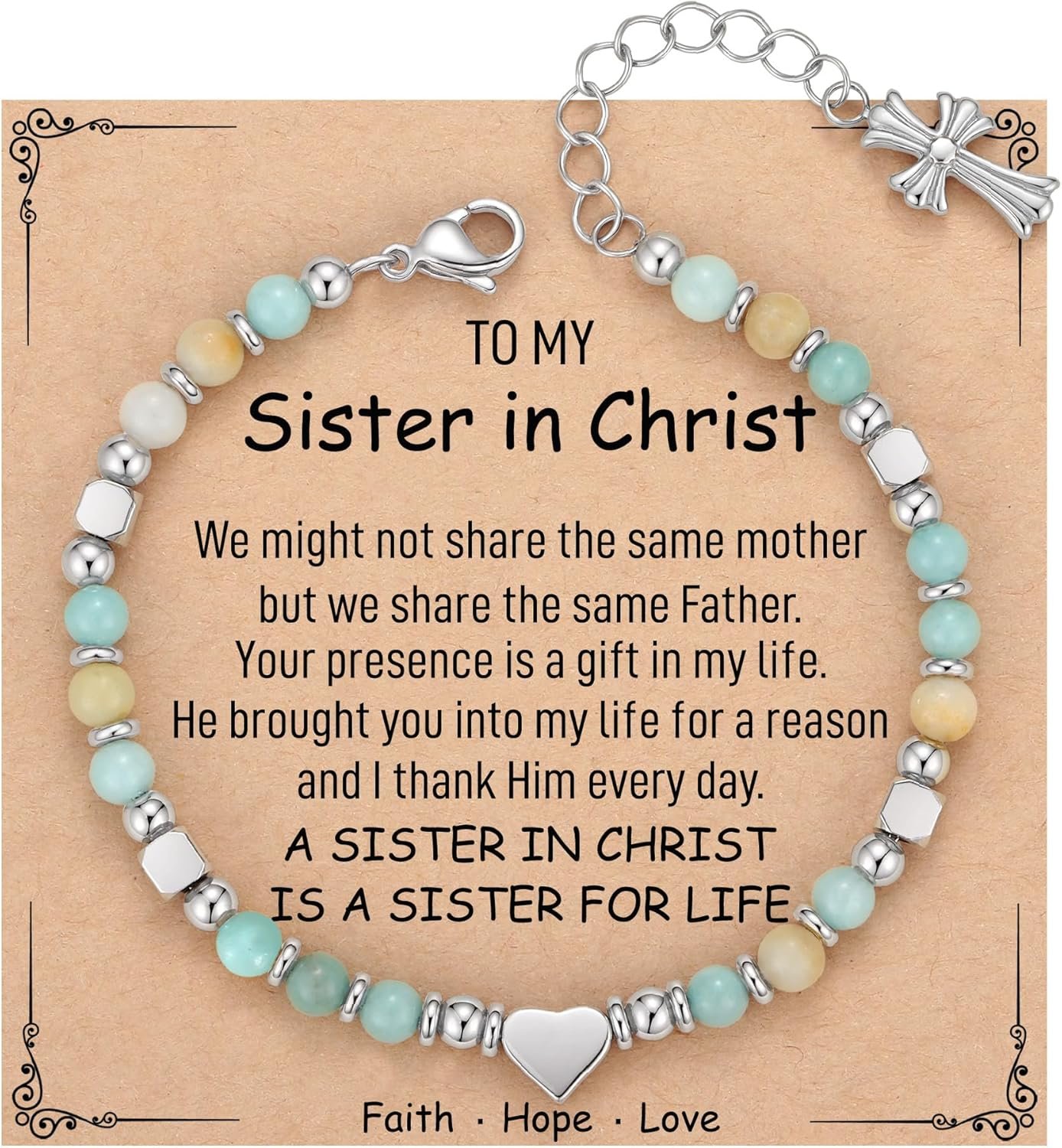 TONY & SANDY Christian Gifts for Women, Religious Cross Bracelet Faith Jewelry, Confirmation Baptism Christmas Birthday Gifts for Women, Unique Gifts for Teens Girls Kids Adults