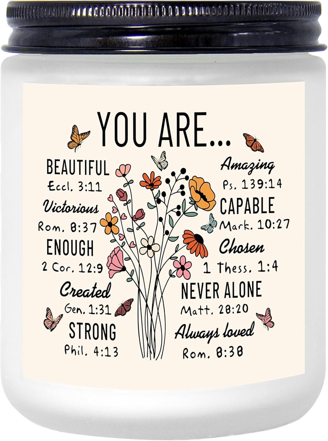 Christian Gifts for Women, Natural Soy Wax Lavender Scented Candle 7oz, Birthday, Inspirational, Religious Gifts for Women Sister, Friend, Daughter, Mom