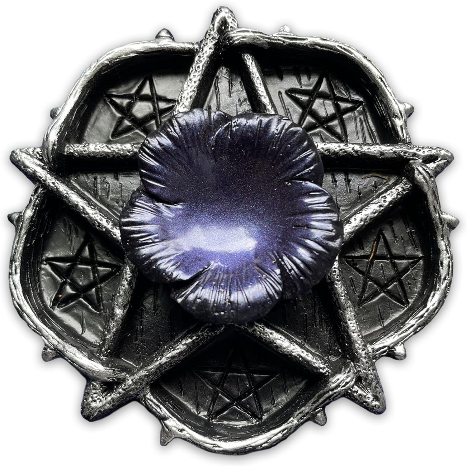 Pentacle Altar Crystal Ball Holder, Tealight Tray for Astrology Ritual Alter Witch Decor, Plate Witchcraft for Wiccan Tarot Supplies