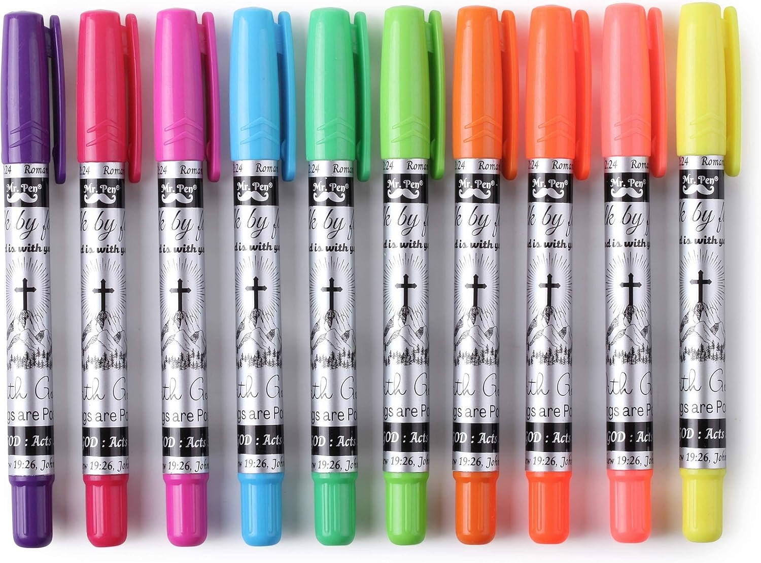 Mr. Pen- No Bleed Gel Highlighters, Assorted Colors, 10 Pack, Bible Highlighters and Pens No Bleed, Bible Markers for Study, Journaling, School Supplies and Accessories
