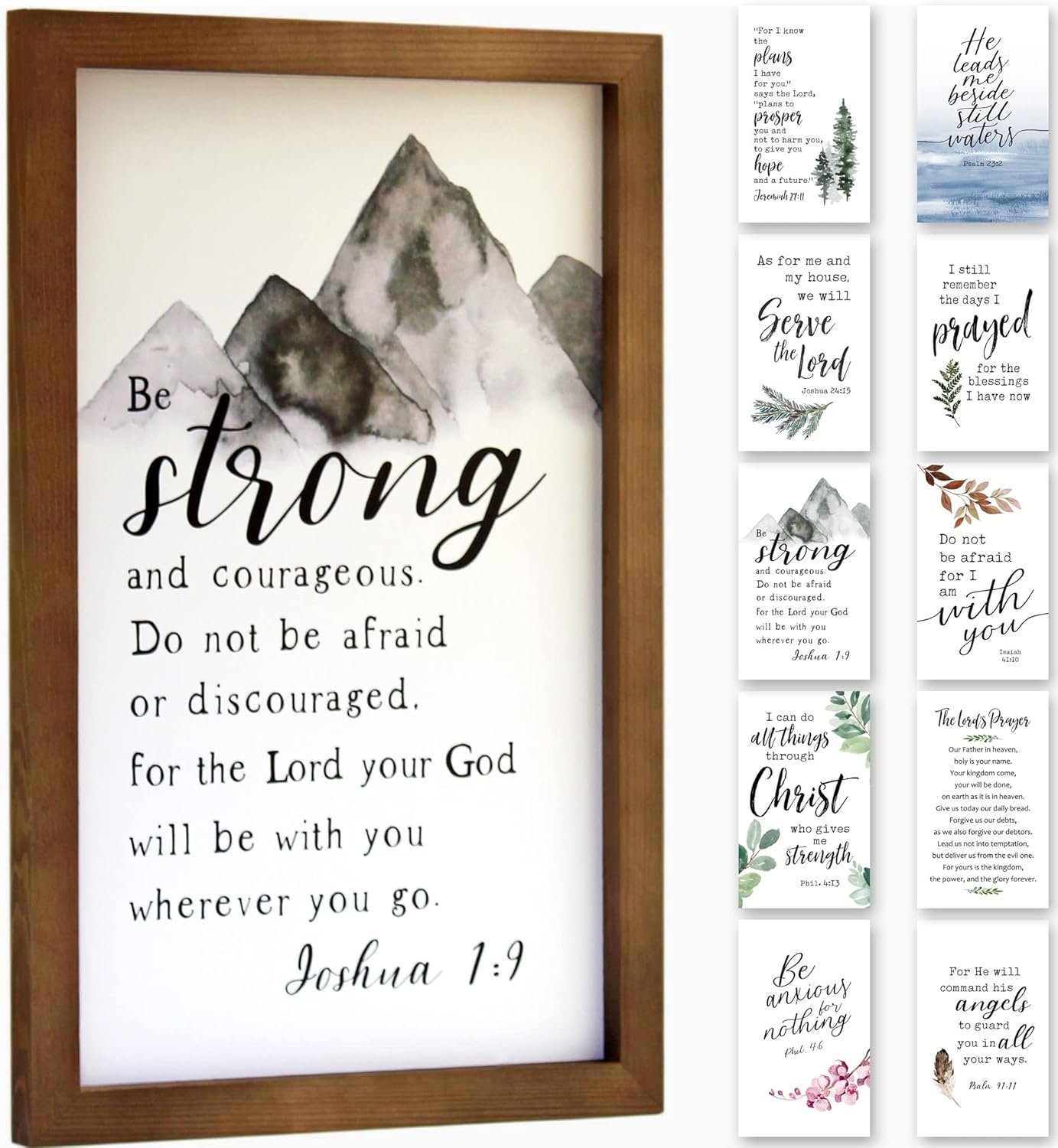 Eden View Home Scripture Wall Art Interchangeable Seasonal Sign 15×10. Bible Verses Wall Decor Framed Wood Plaque. Religious Gifts for Women. Christian Home Decor. Christmas and Holiday Decoration.