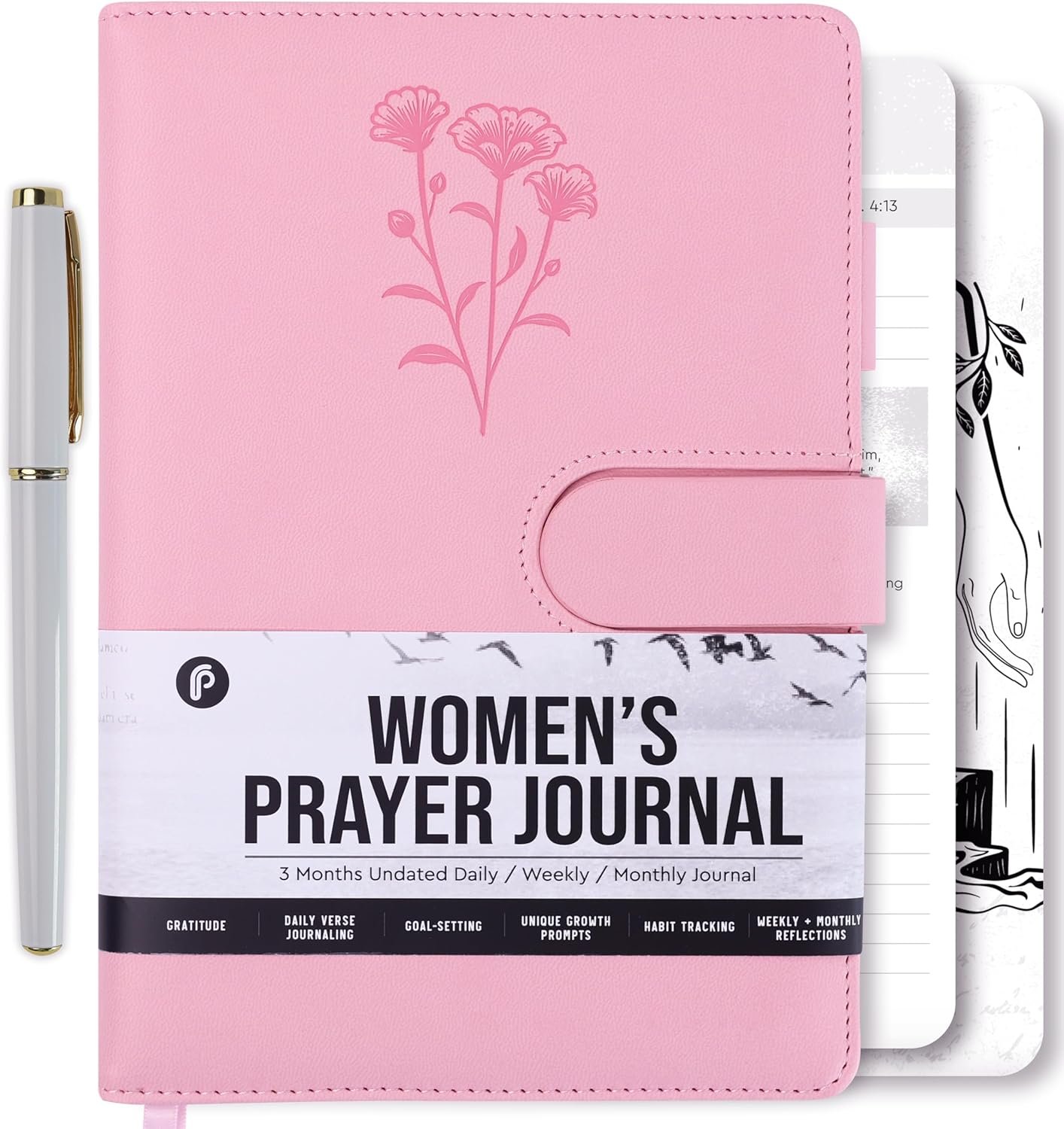 Prazoli Prayer Journal for Women – Daily Devotional Journaling Book for Woman, Religious Baptism & Christian Gifts & Bible Study Supplies for Church Note Taking, Devotional Notebook Accessories