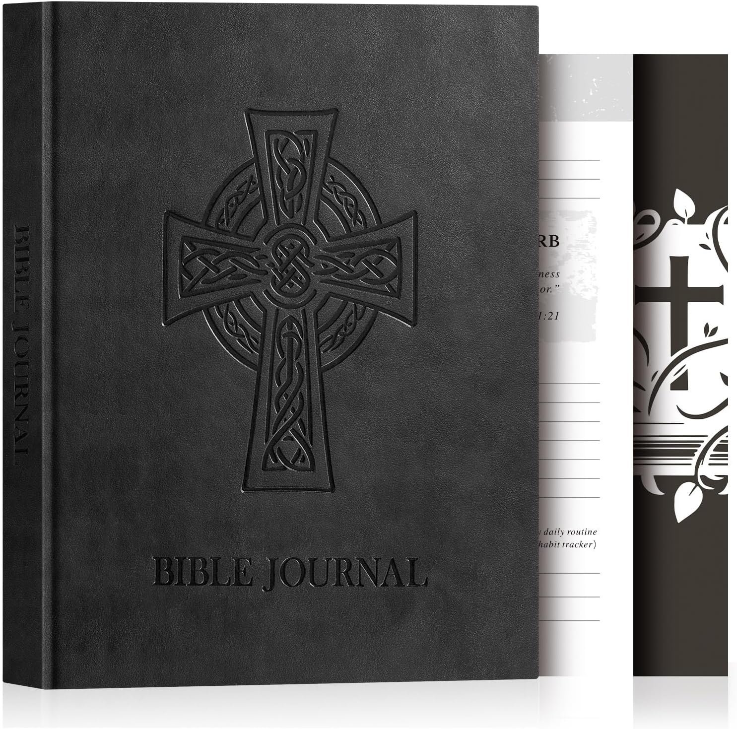Lanpn Christian Bible Prayer Journal for Men, 91 Days Daily Devotional Journals, Bible Study Notebook with Scripture Verse for Church Pray Notes, Religious Faith Gifts, Black Leather Hardcover