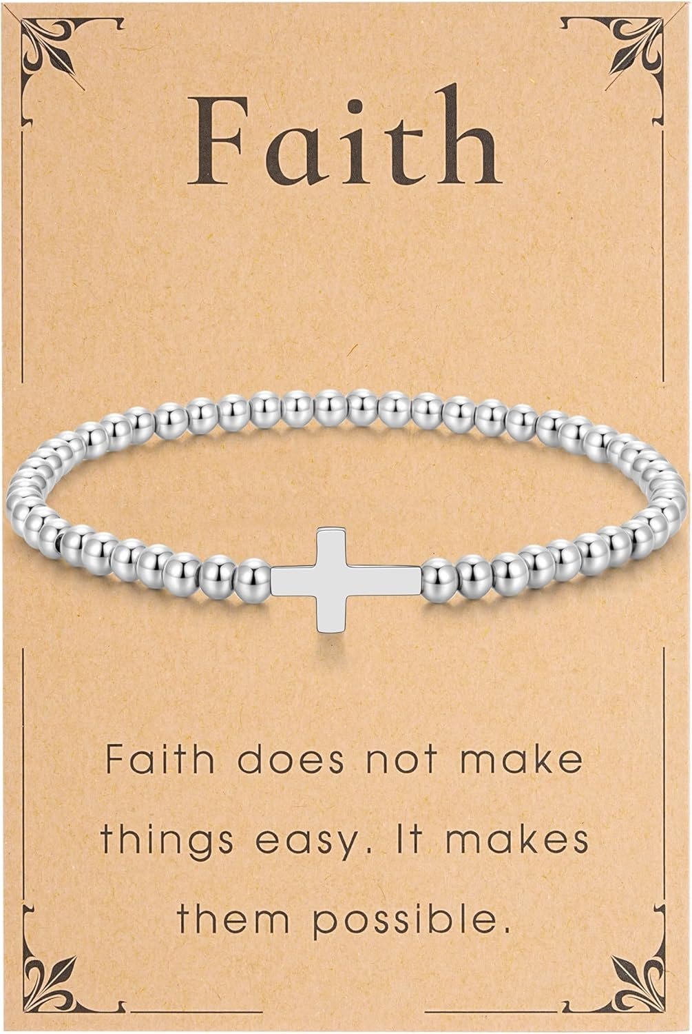 morniface Beaded Bracelet for Women, Handmade Stretch Bracelet with Charms, Dainty Stackable and Trendy Jewelry Gift