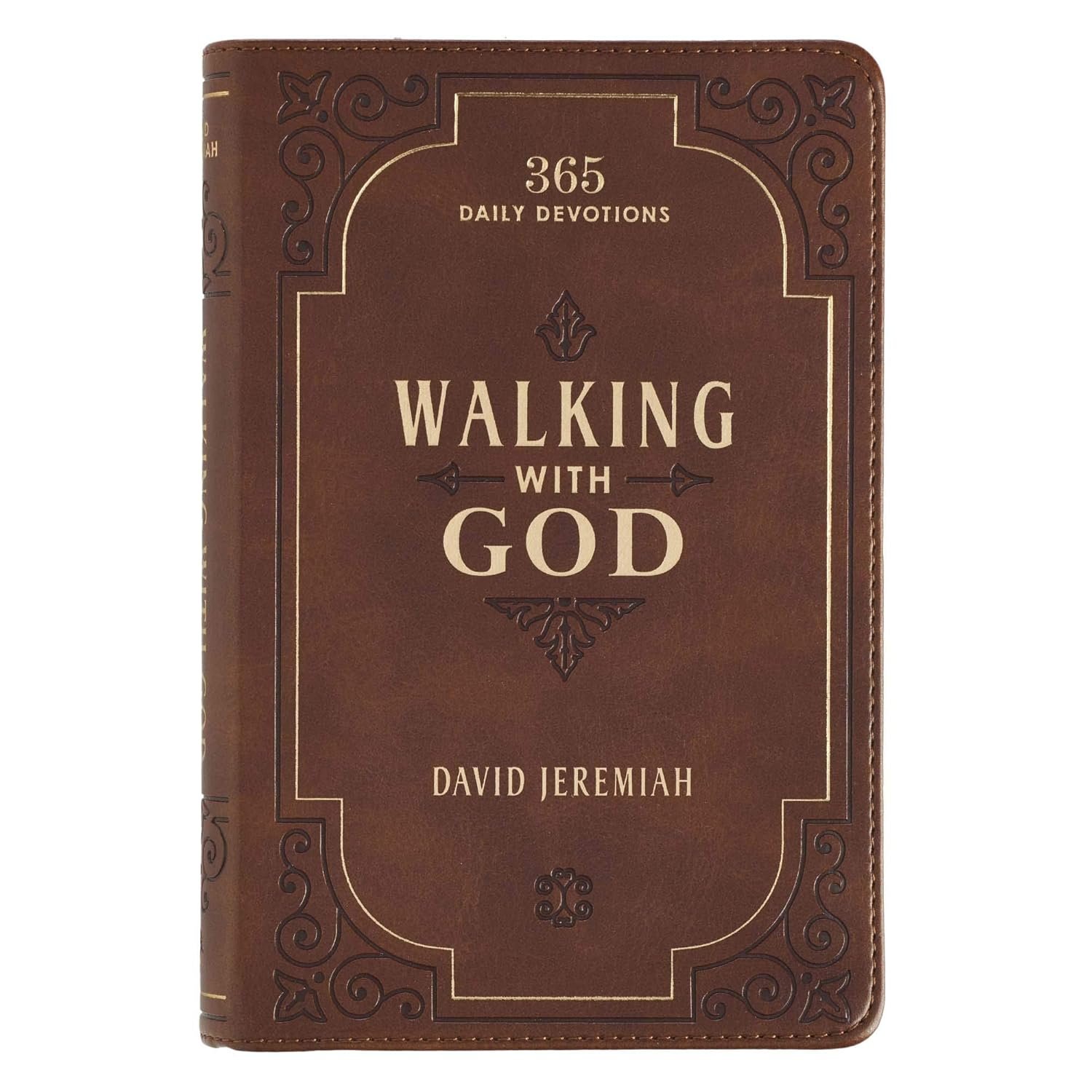 Walking with God Devotional – Brown Faux Leather Daily Devotional for Men & Women 365 Daily Devotions