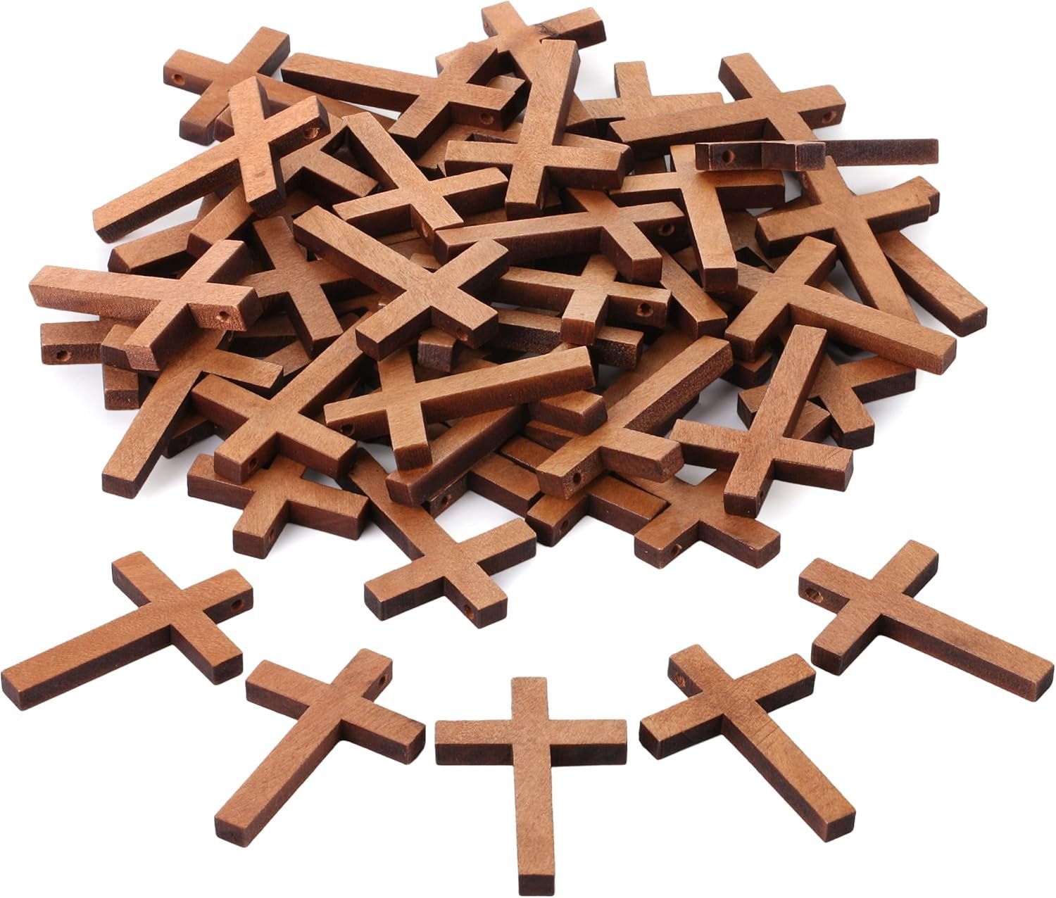 Mr. Pen- Wooden Crosses, 1.2×1.75 Inches, 50 Pack, Small Wooden Crosses, Wood Crosses for Crafts, Small Cross Pendant
