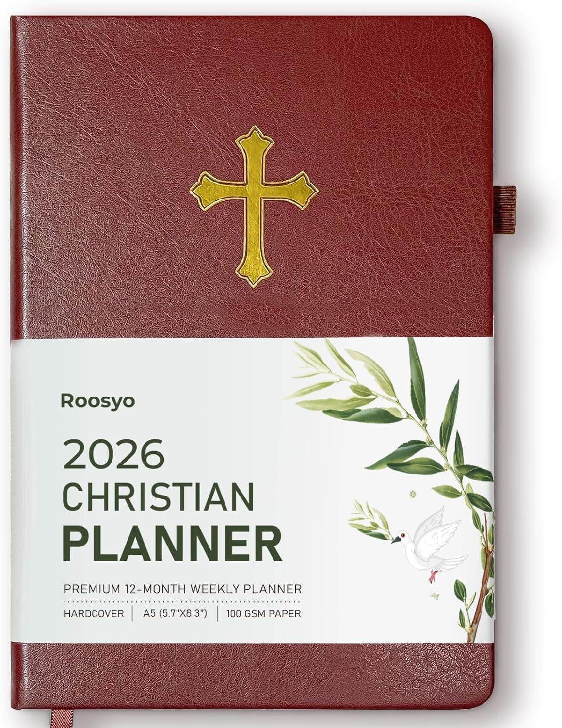 2026 Christian Life Organizer in Brown – 12-Month Bible Study Journal and Prayer Planner, Faith & Productivity Weekly Organizer, Christian Gifts for Men & Women