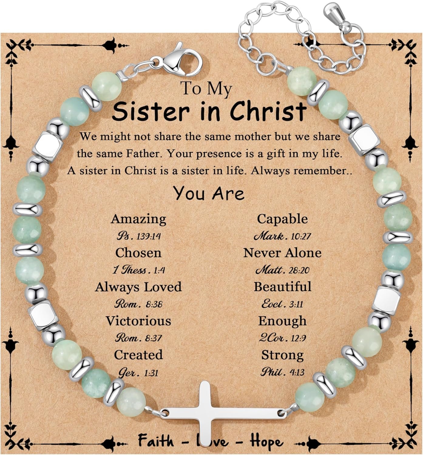 𝗖𝗵𝗿𝗶𝘀𝘁𝗶𝗮𝗻 𝗚𝗶𝗳𝘁𝘀 𝗳𝗼𝗿 𝗪𝗼𝗺𝗲𝗻 𝗖𝗿𝗼𝘀𝘀 𝗕𝗿𝗮𝗰𝗲𝗹𝗲𝘁, Easter Mothers Day Baptism Communion Catholic Religious Christmas Christian Jewelry Amazonite Cross Bracelets for Women