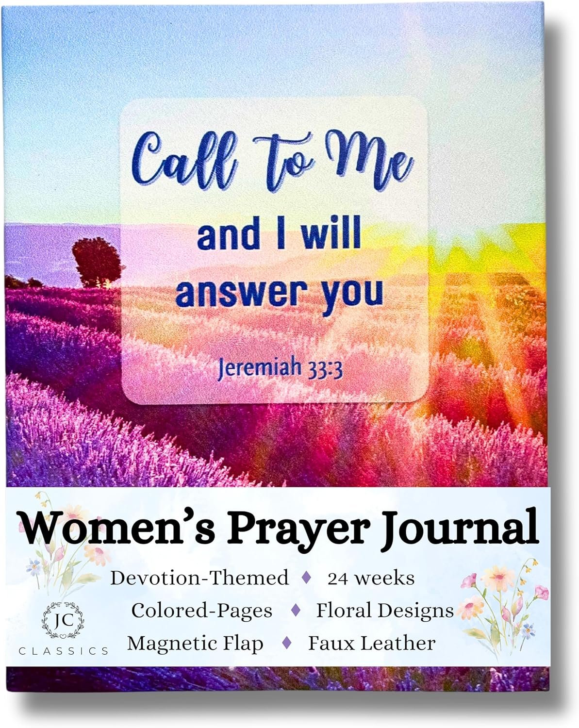 Prayer Journal for Woman – Christian Gift for Devotional Reflection & Faith-Based Growth (Lavender Field Cover)