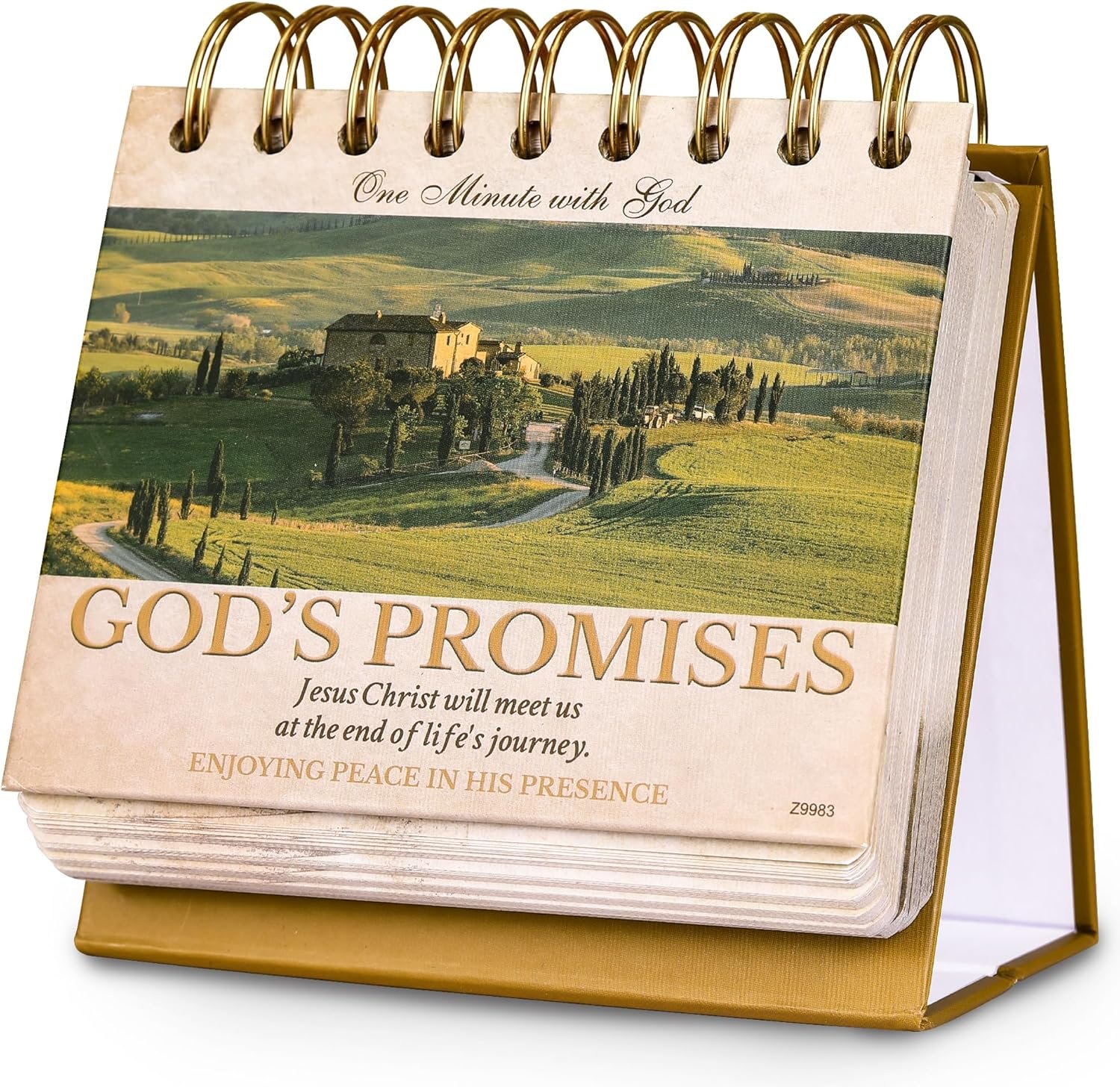 Desk Calendar – Christian Gifts/Religious Gifts for Women, Bible Gifts, 4.8″ x 5.5″, 365 Days of Inspriational Quotes, Flip Calendar for Desk with Thick Paper, Twin-Wire Binding – Promises