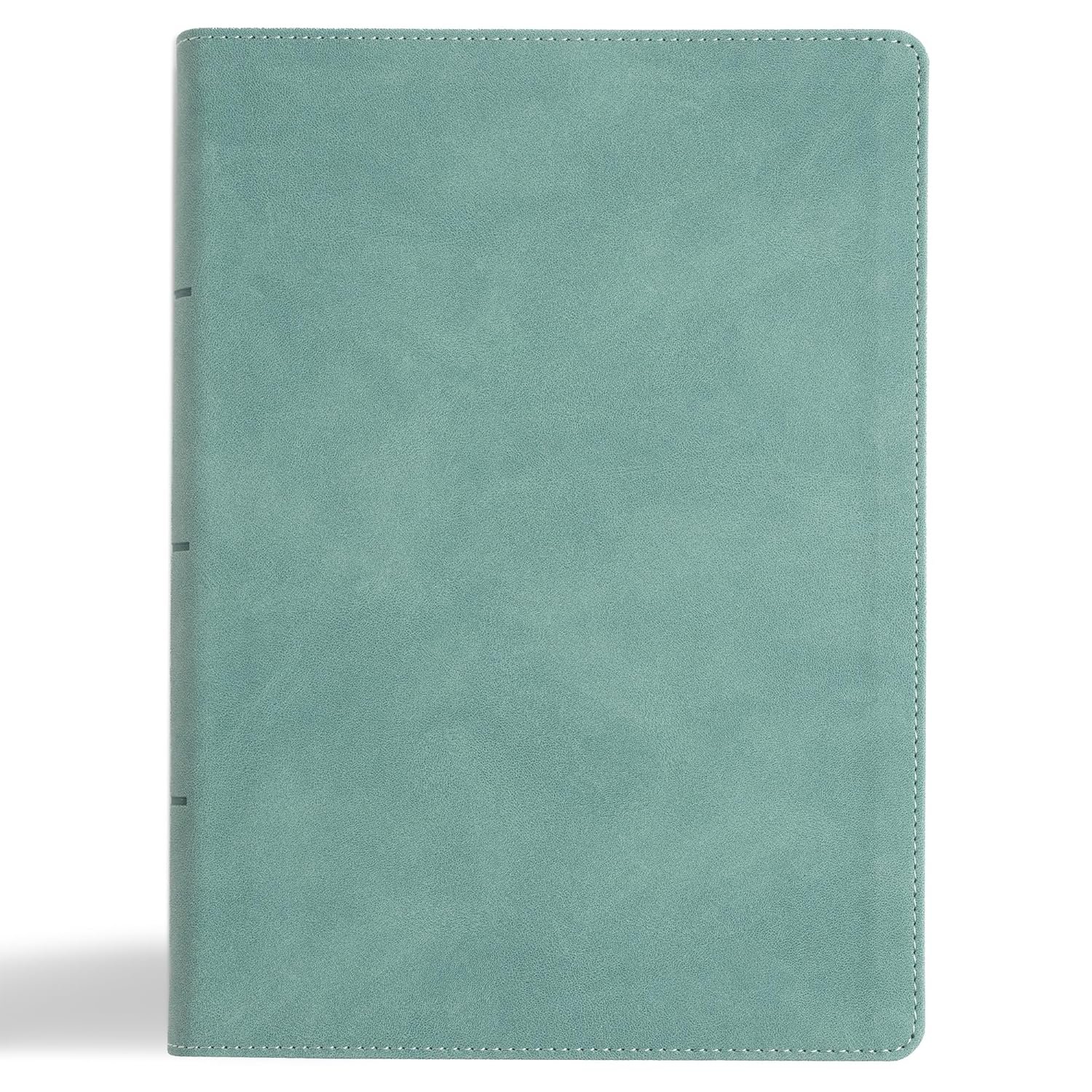 NASB Notetaking Bible, Large Print Edition, Earthen Teal SuedeSoft LeatherTouch, Single-Column, Black Letter, Wide Margins, Journaling Space, Reading Plan, Sewn Binding, Easy-to-Read Karmina Type