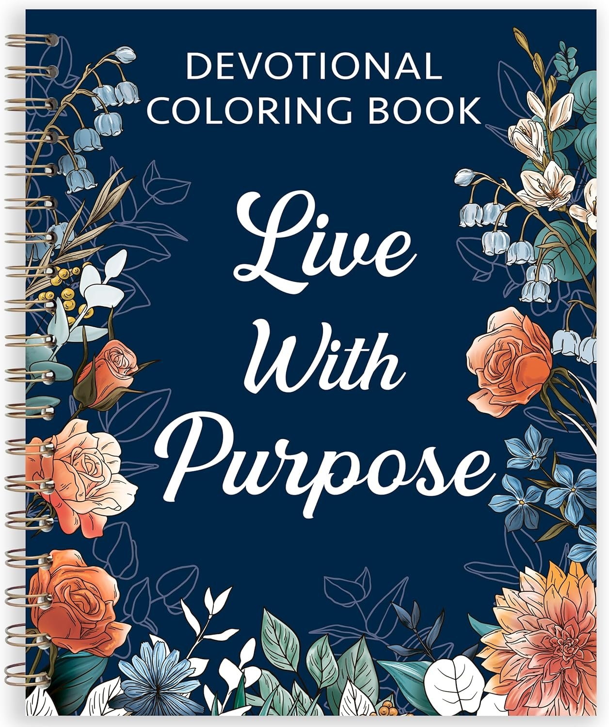 Devotional Coloring Book for Women – 41 Christian Coloring Pages with Bible Verses – Bible Coloring Book for Adults, Spiral Bound, 140gsm Paper, Christian Gifts for Women, Religious Coloring Book