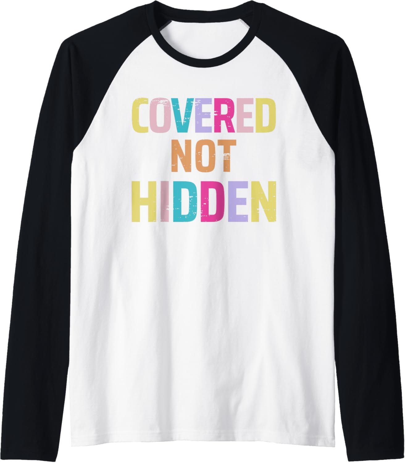 Covered Not Hidden Modest Christian Fashion Bright Lt Raglan Baseball Tee