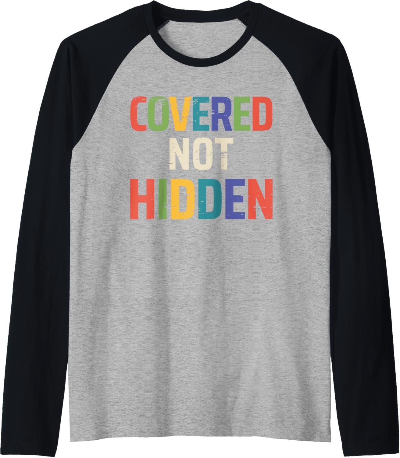 Covered Not Hidden Modest Christian Fashion Neutral Raglan Baseball Tee