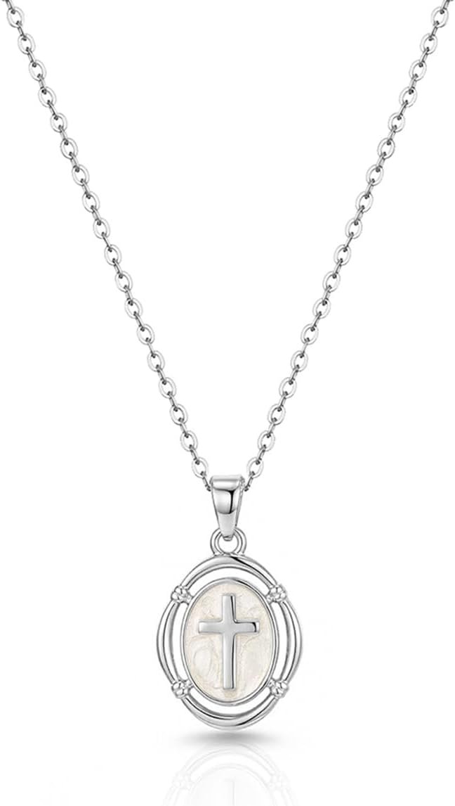 Bheop Cross Necklace for Women Trendy Dainty 14k Gold Silver Plated Cross Pendant Charm Necklace Chain Cute Christian Religious Faith Catholic Easter Jewelry Gifts