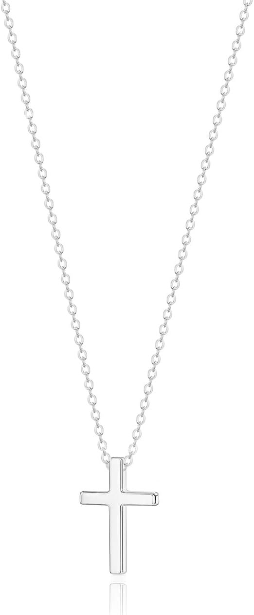 Zeffy Cross Necklace for Women, 18k Gold/Silver Plated Tiny Cross Pendant Necklace Simple Layered Cross Necklaces Gold Jewelry for Women