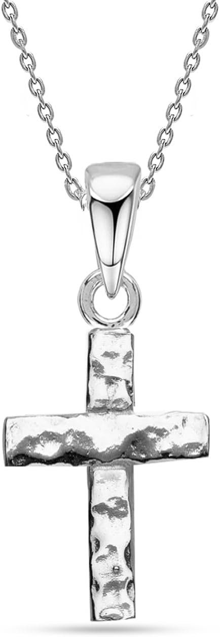 LeCalla 925 Sterling Silver Hammered Necklace for Women | Italian Handmade Hammered Texture Pendant Necklaces | Women’s Adjustable Chain Necklace Pendant Jewelry Gift for Her