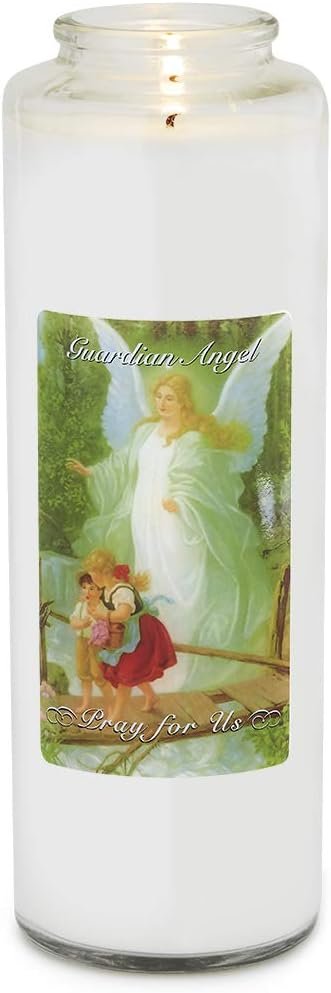 Root Candles Prayer Candles Clear Glass Devotional 7-Day Prayer Candle, 1-Count, Guardian Angel